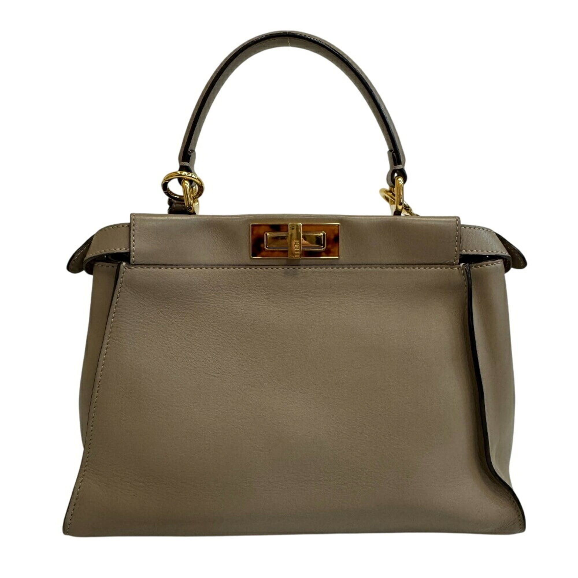 Fendi FENDI 8BN290 Peekaboo Regular Shoulder Bag/Handbag, Gray Size ONE SIZE - 3 Thumbnail