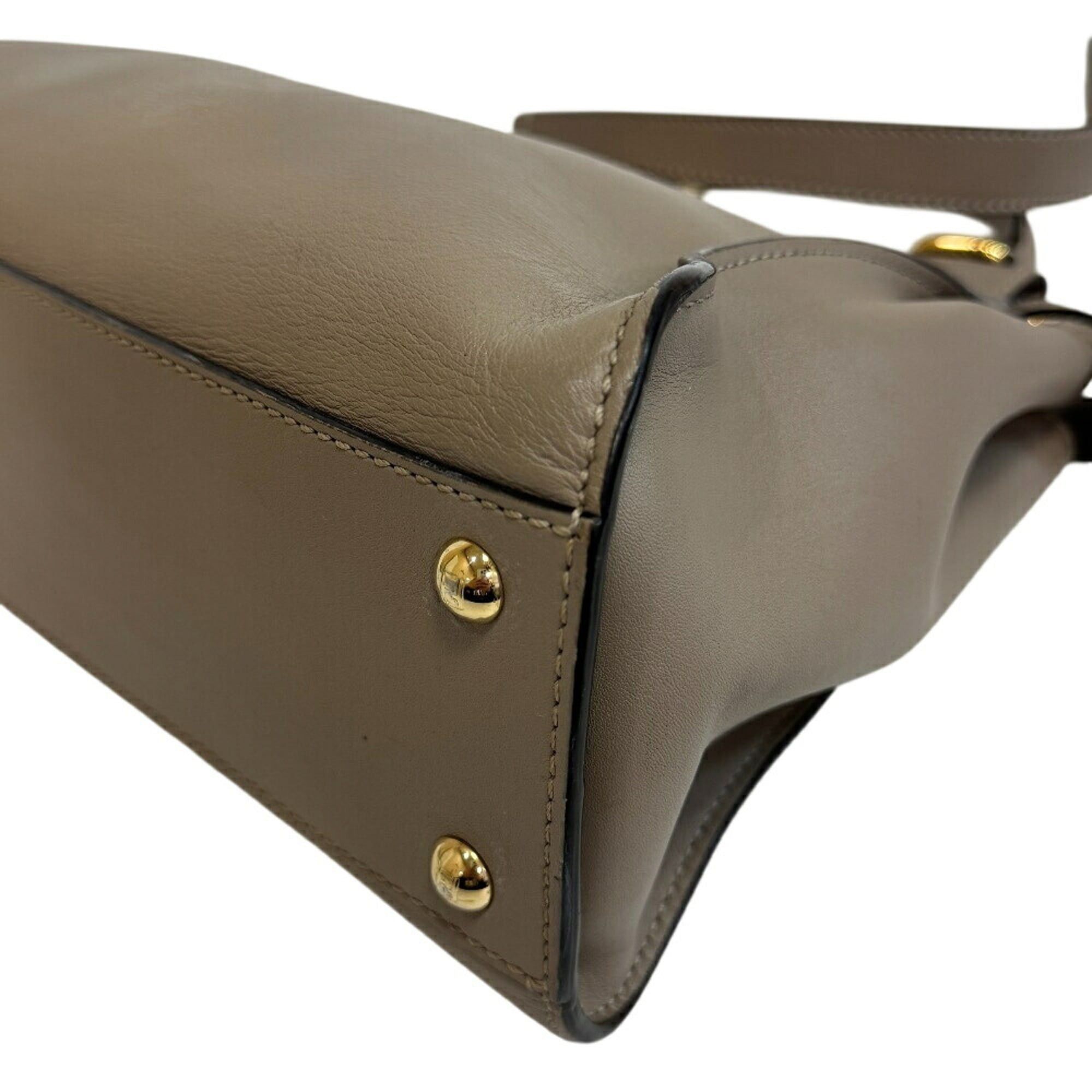 Fendi FENDI 8BN290 Peekaboo Regular Shoulder Bag/Handbag, Gray Size ONE SIZE - 4 Thumbnail