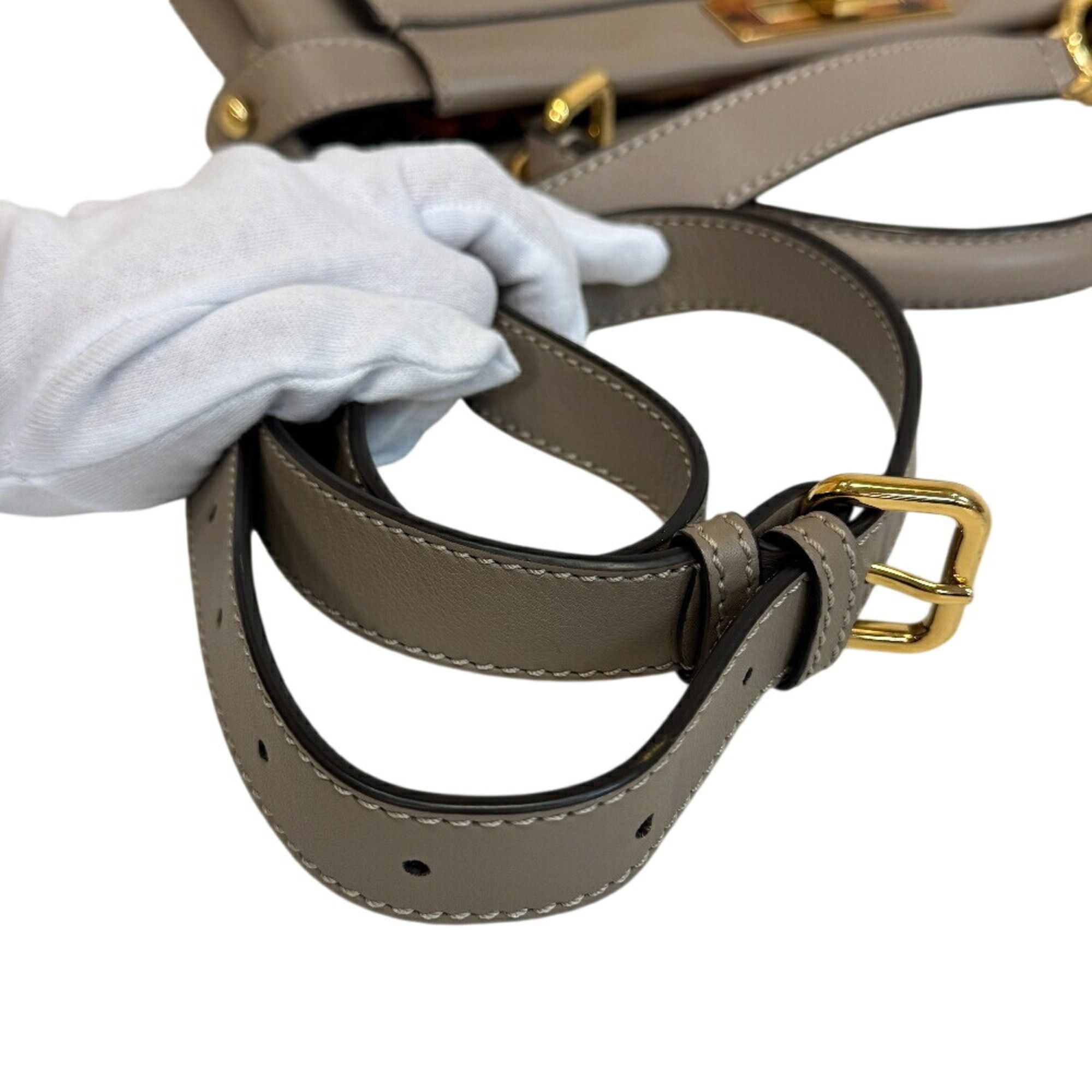 Fendi FENDI 8BN290 Peekaboo Regular Shoulder Bag/Handbag, Gray Size ONE SIZE - 7 Thumbnail