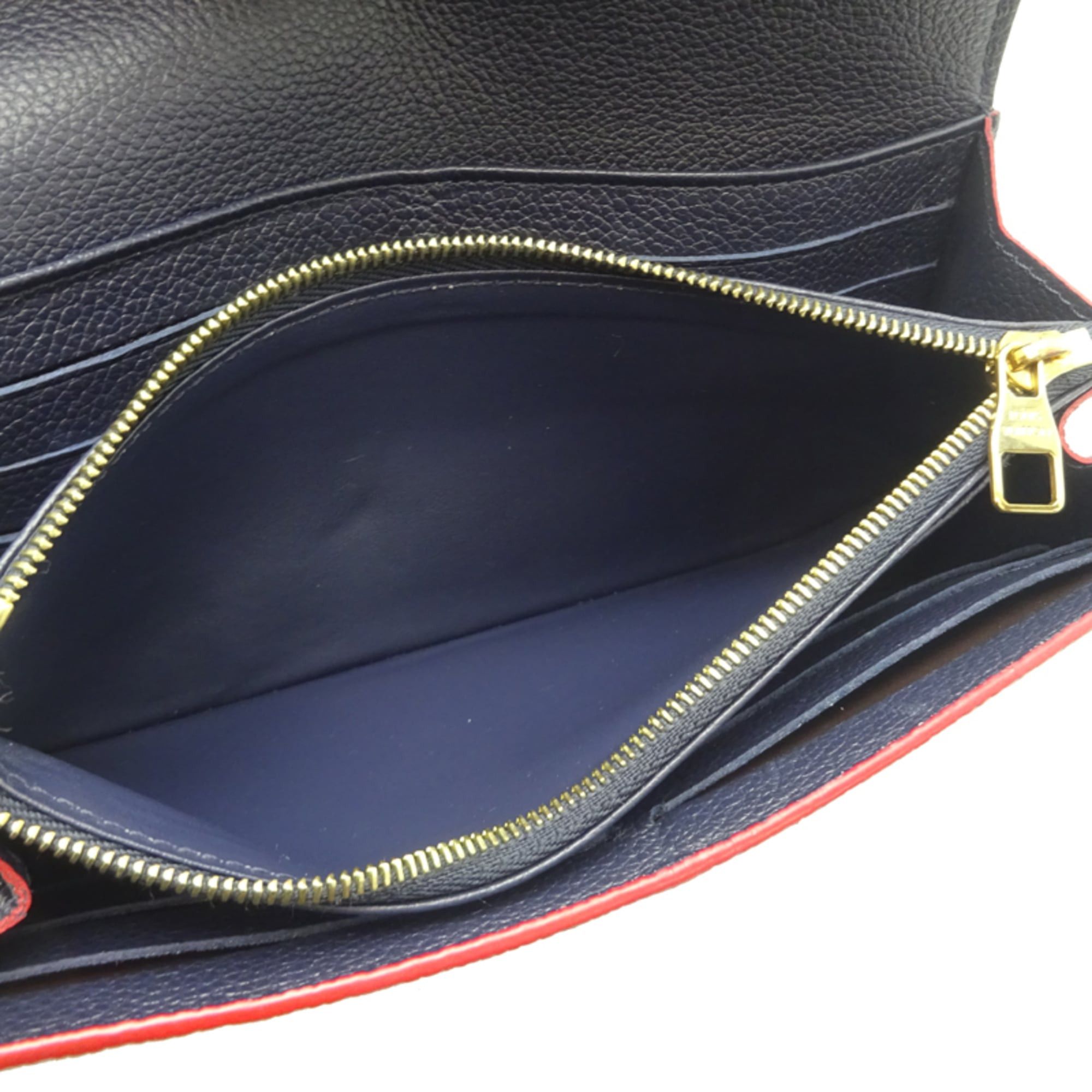 Louis Vuitton Louis Vuitton Portefeuille Sarah (Faulty Button) Women's Long Wallet M62125 (Discontinued) Monogram Empreinte Marine Rouge (Navy Red) Size ONE SIZE - 6 Thumbnail
