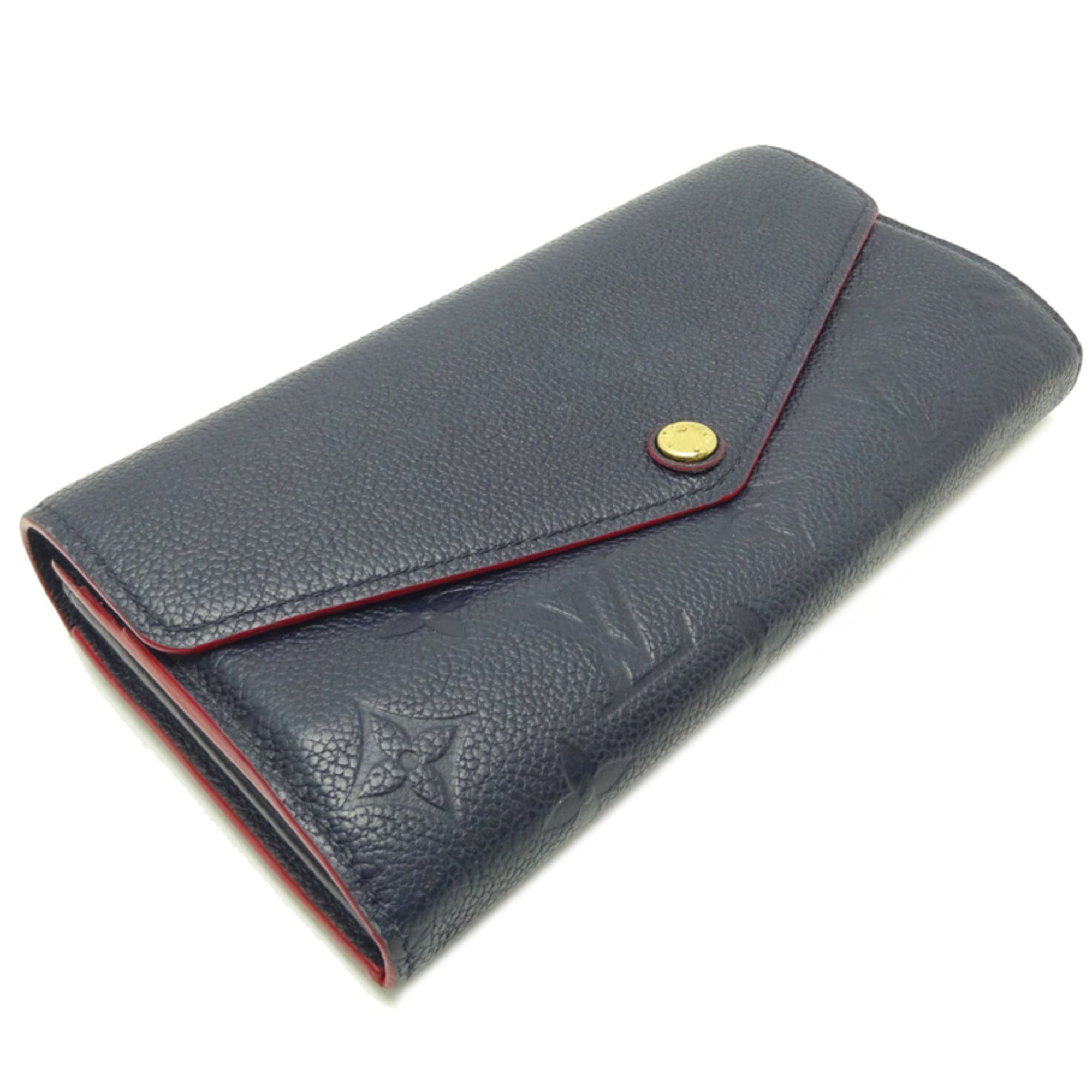 Louis Vuitton Louis Vuitton Portefeuille Sarah (Faulty Button) Women's Long Wallet M62125 (Discontinued) Monogram Empreinte Marine Rouge (Navy Red) Size ONE SIZE - 3 Thumbnail