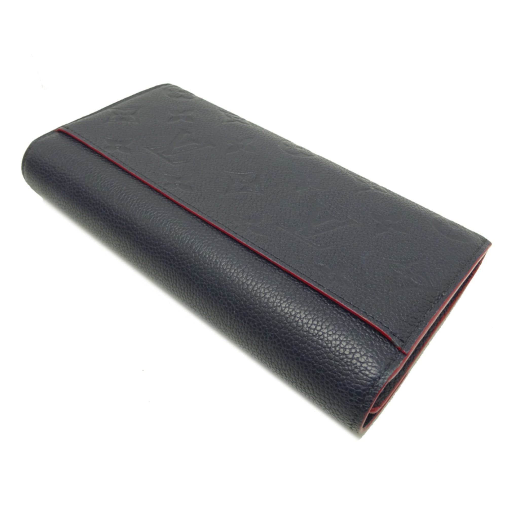 Louis Vuitton Louis Vuitton Portefeuille Sarah (Faulty Button) Women's Long Wallet M62125 (Discontinued) Monogram Empreinte Marine Rouge (Navy Red) Size ONE SIZE - 4 Thumbnail