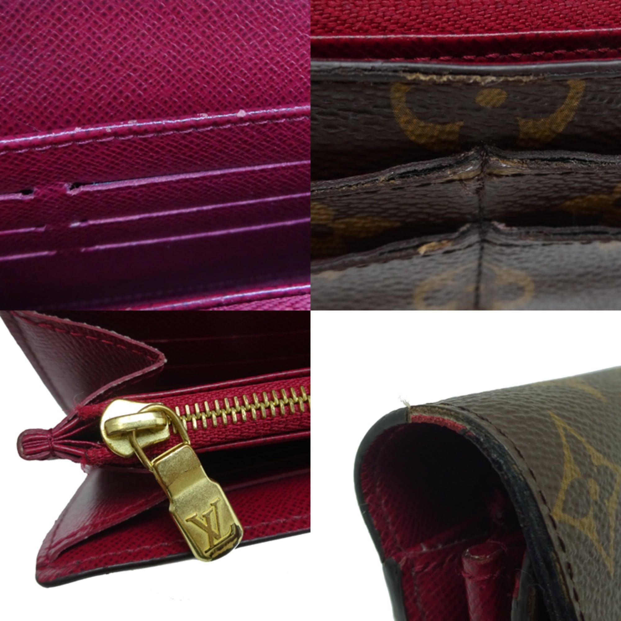 Louis Vuitton Louis Vuitton Portefeuille Sarah (fastening mechanism loosens) Women's and Men's Long Wallet M62234 (Discontinued) Monogram Fuchsia (Pink) Size ONE SIZE - 7 Thumbnail