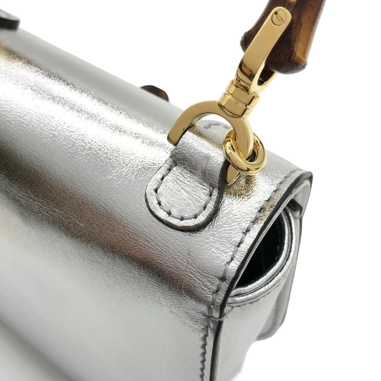 Gucci Gucci Gucci BAMBOO 1947 Laminated Leather Bag Leather Crossbody Bag 760246 1LD0G DUTY FREE for USA Size ONE SIZE - 4 Thumbnail