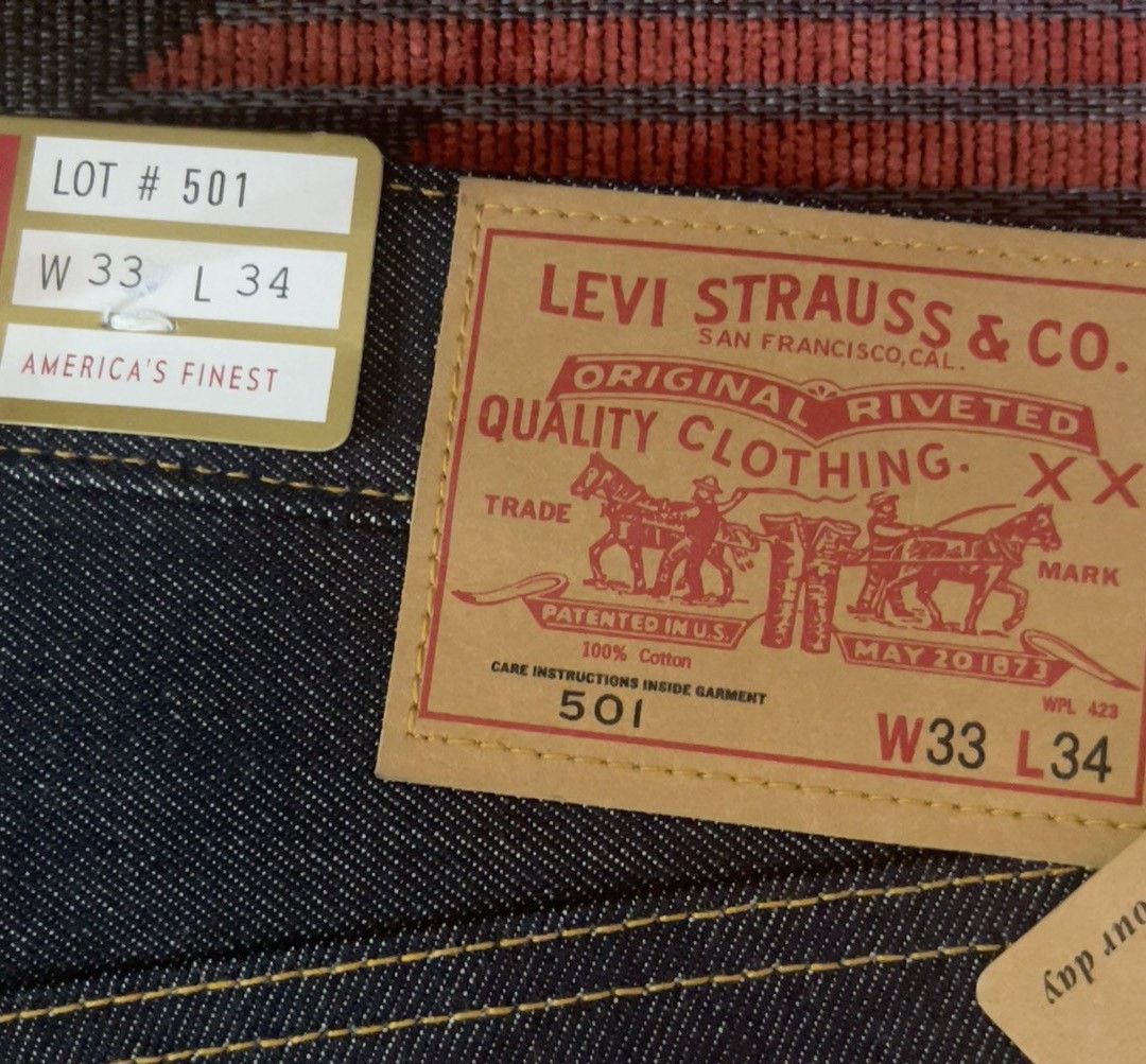 Levi's Levi's 501XX W33 L34 Unwashed Denim Size US 33 - 4 Thumbnail