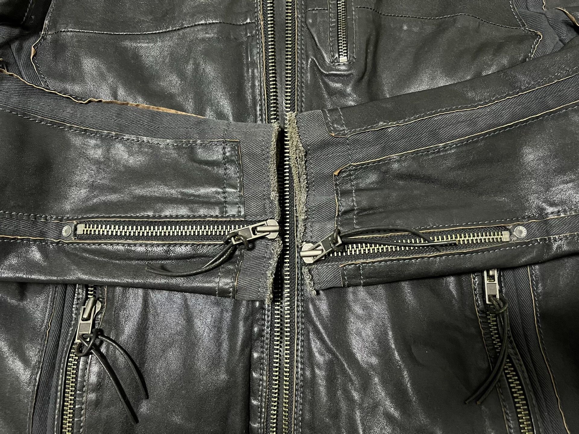 Diesel Diesel Vintage Leather Denim Sheepskin Jacket Size US L / EU 52-54 / 3 - 5 Thumbnail