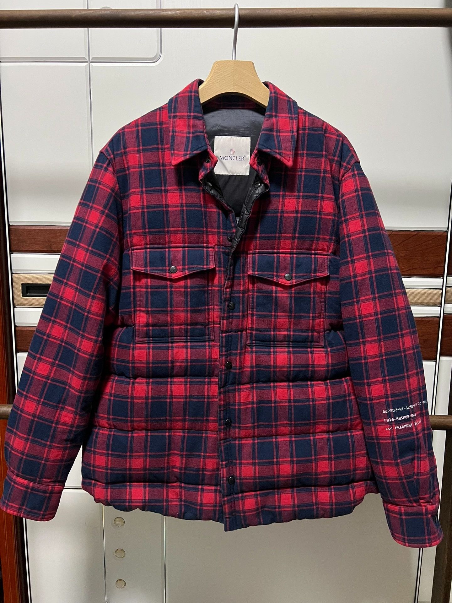 Fragment Design FRAGMENT x MONCLER Red Plaid Down Shirt Size US L / EU 52-54 / 3 - 2 Thumbnail