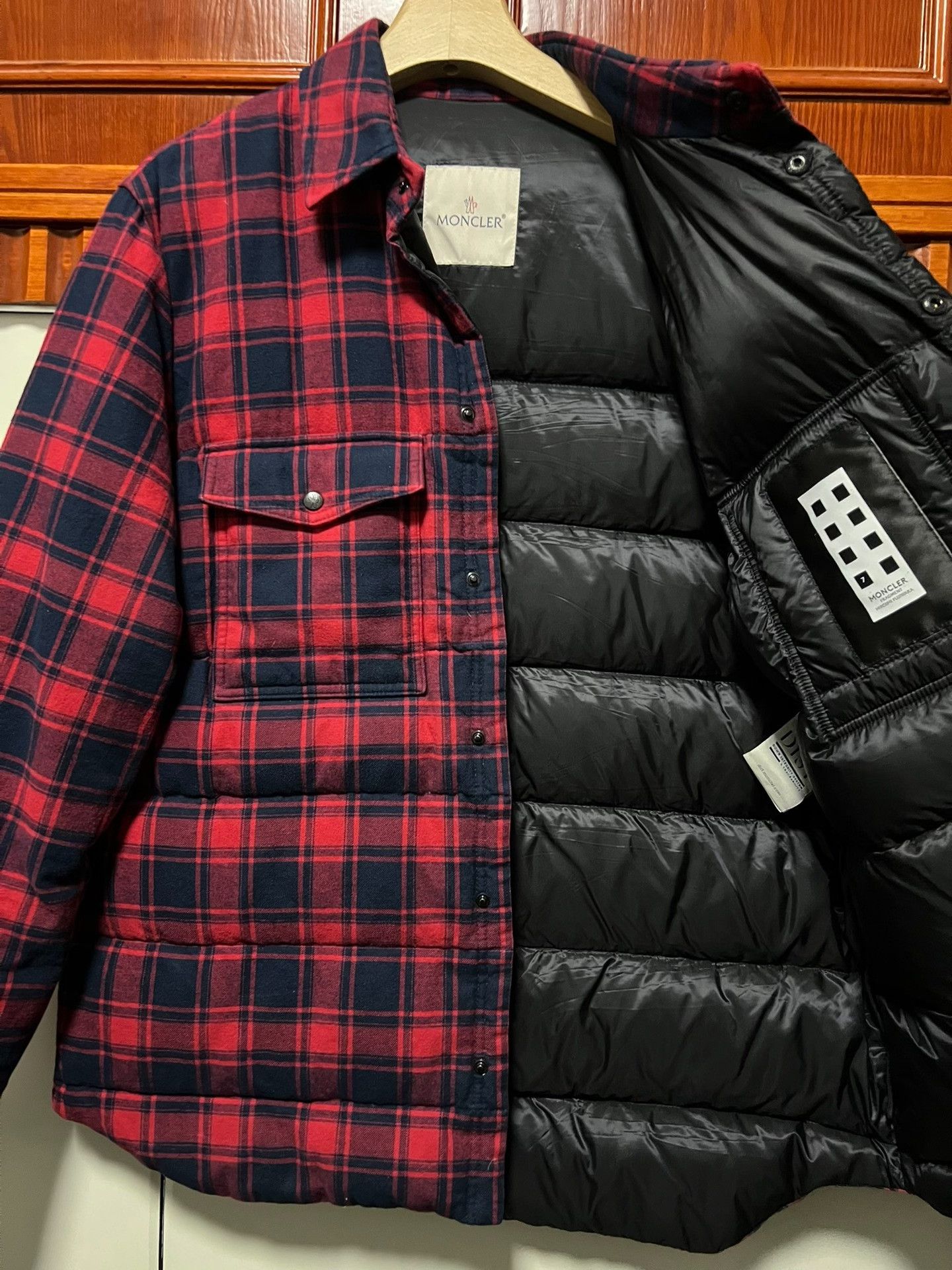 Fragment Design FRAGMENT x MONCLER Red Plaid Down Shirt Size US L / EU 52-54 / 3 - 3 Thumbnail