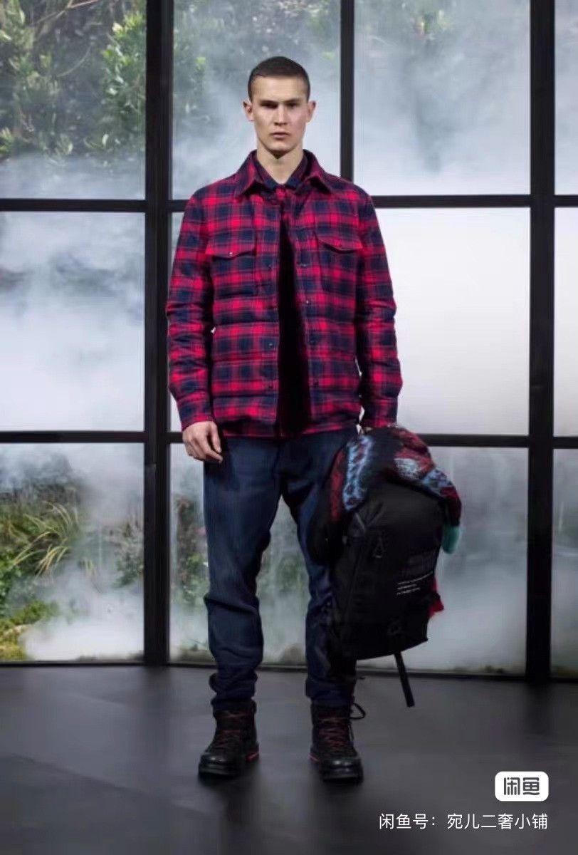 Fragment Design FRAGMENT x MONCLER Red Plaid Down Shirt Size US L / EU 52-54 / 3 - 9 Thumbnail