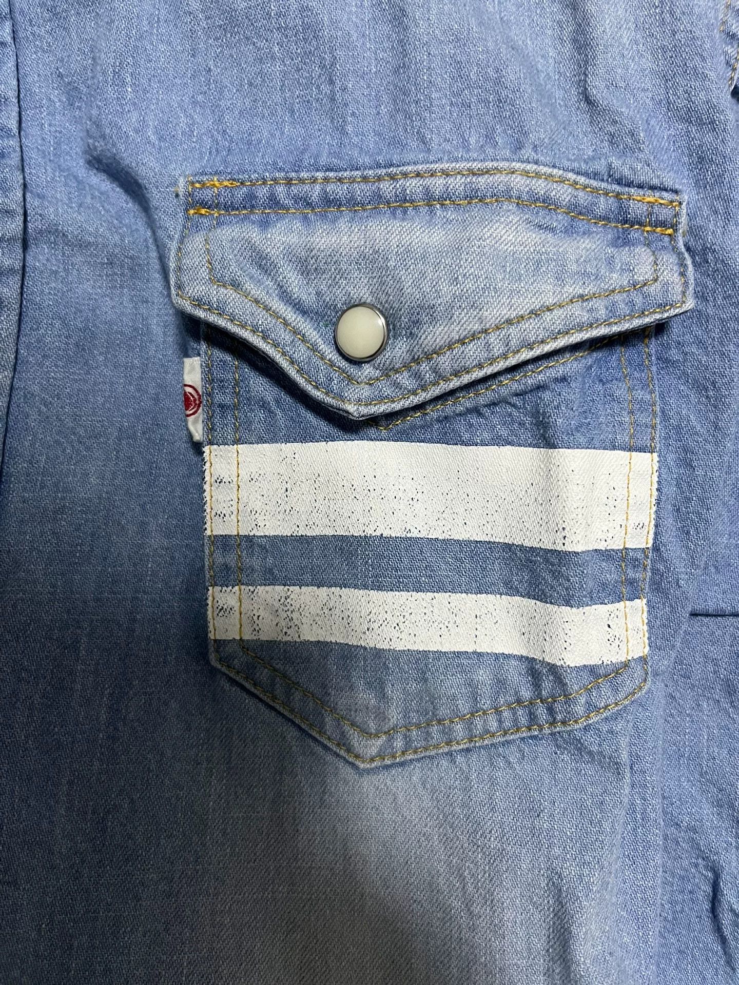 Momotaro Jeans MOMOTARO Short-Sleeve Denim Shirt Jacket Size US S / EU 44-46 / 1 - 5 Thumbnail