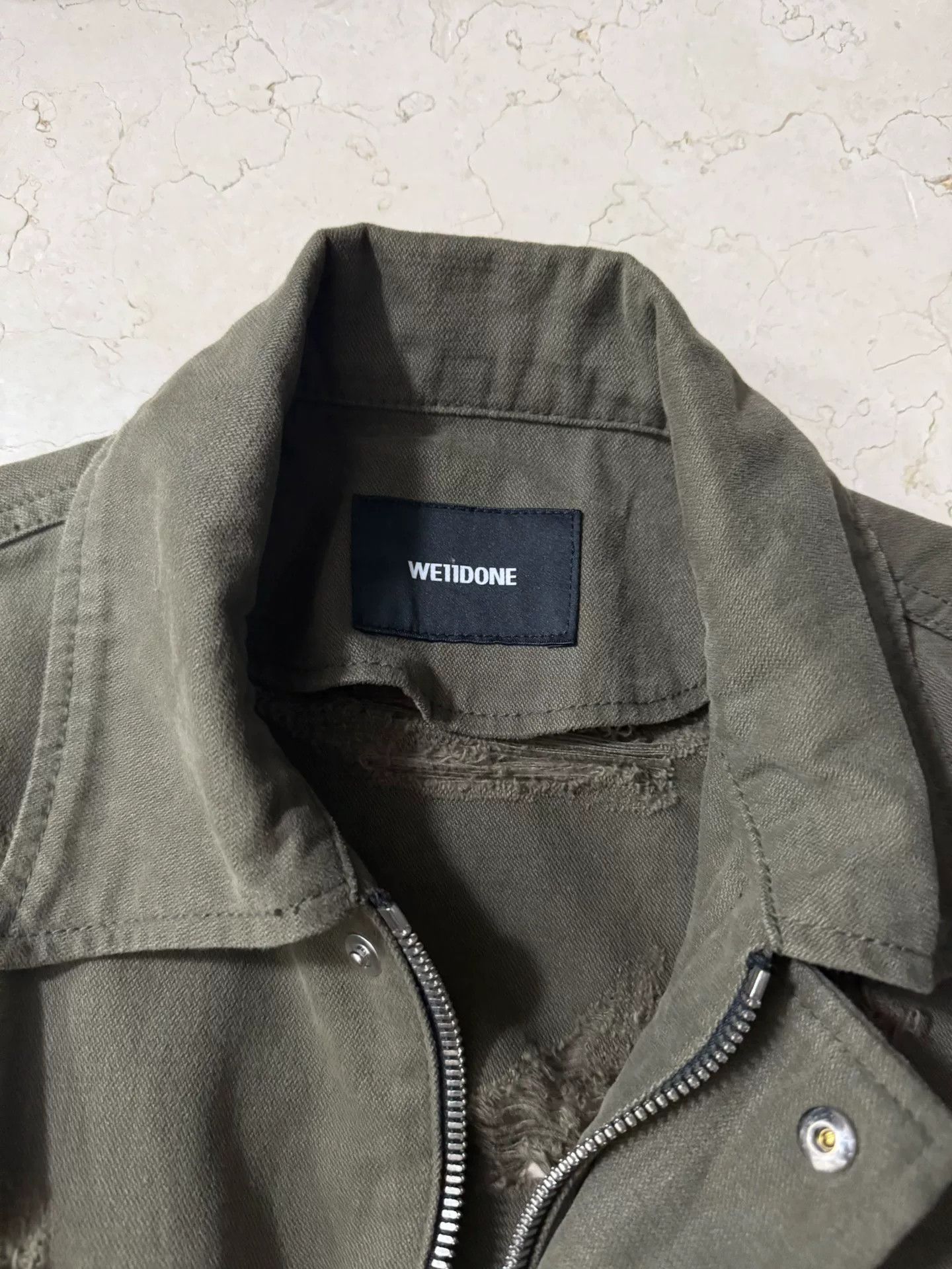 WE11DONE WE11DONE Logo Embroidered Distressed Jacket Size US S / EU 44-46 / 1 - 3 Thumbnail