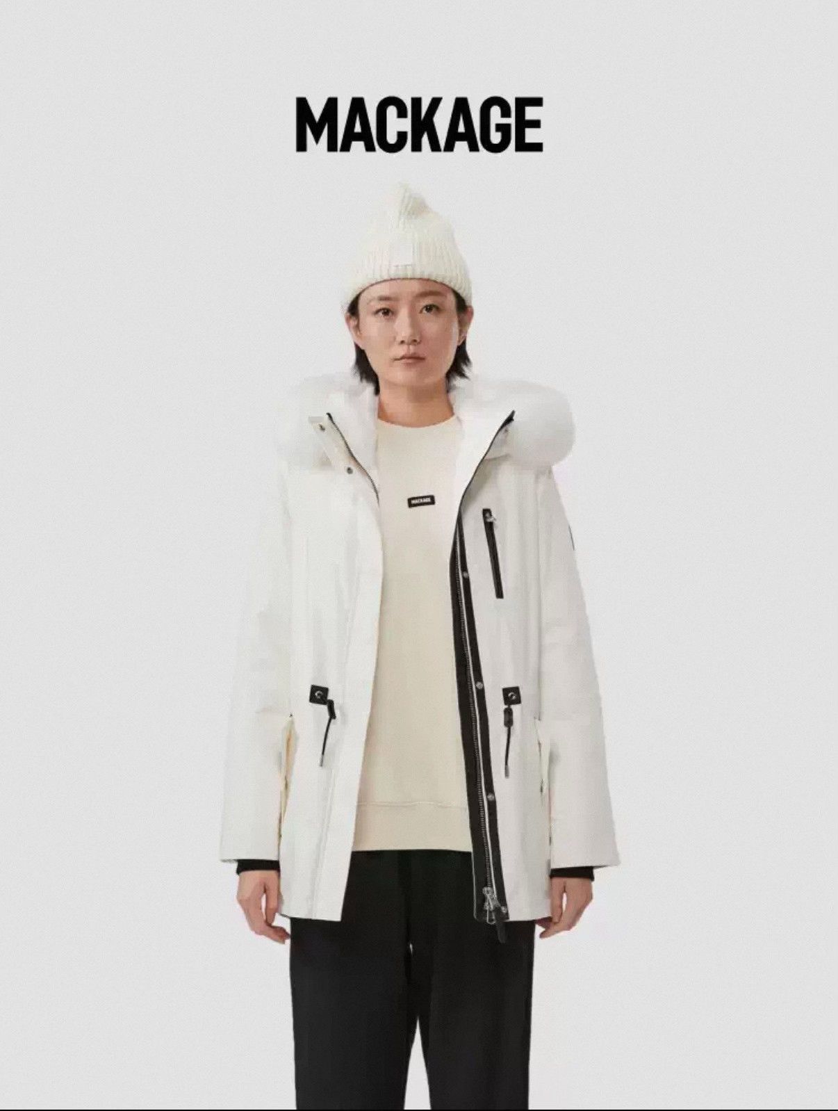 Mackage Mackage Women's White Fox Fur Down Jacket Size S / US 4 / IT 40 - 4 Thumbnail
