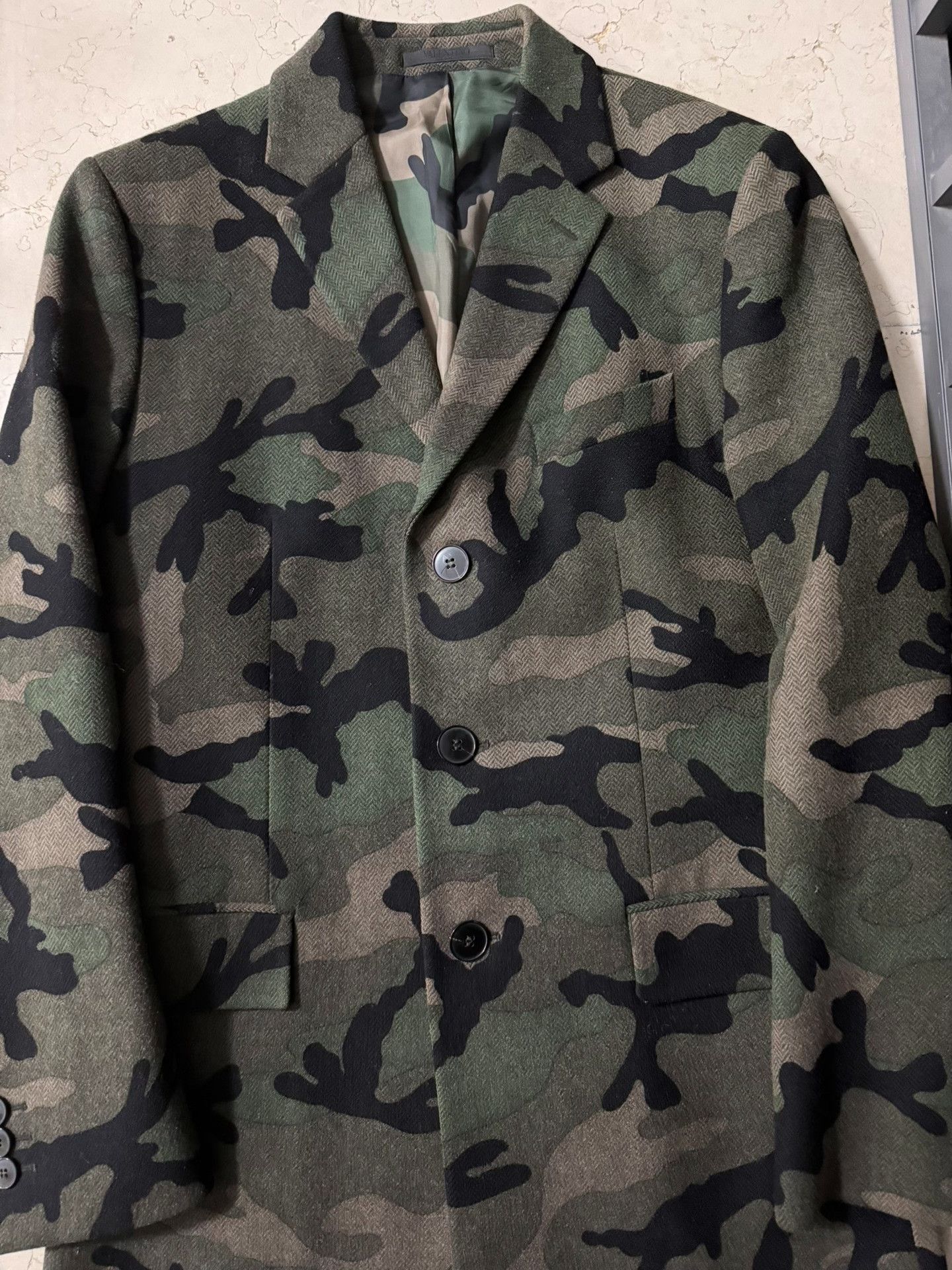 Valentino Valentino Runway Camo Wool Coat 48 Size US M / EU 48-50 / 2 - 2 Thumbnail