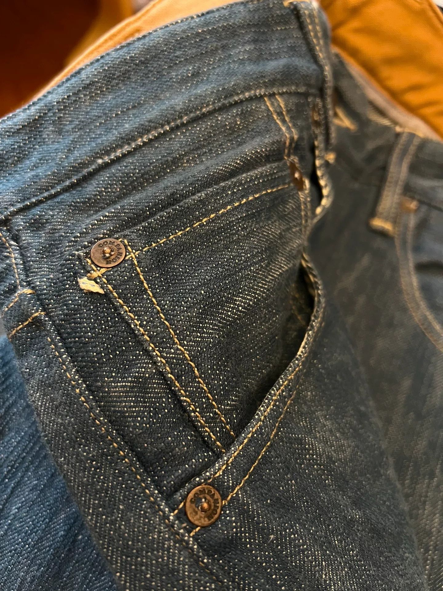 Companion Denim Companion Jan04KN Slubby Green Slim Straight Jeans Size US 33 - 7 Thumbnail