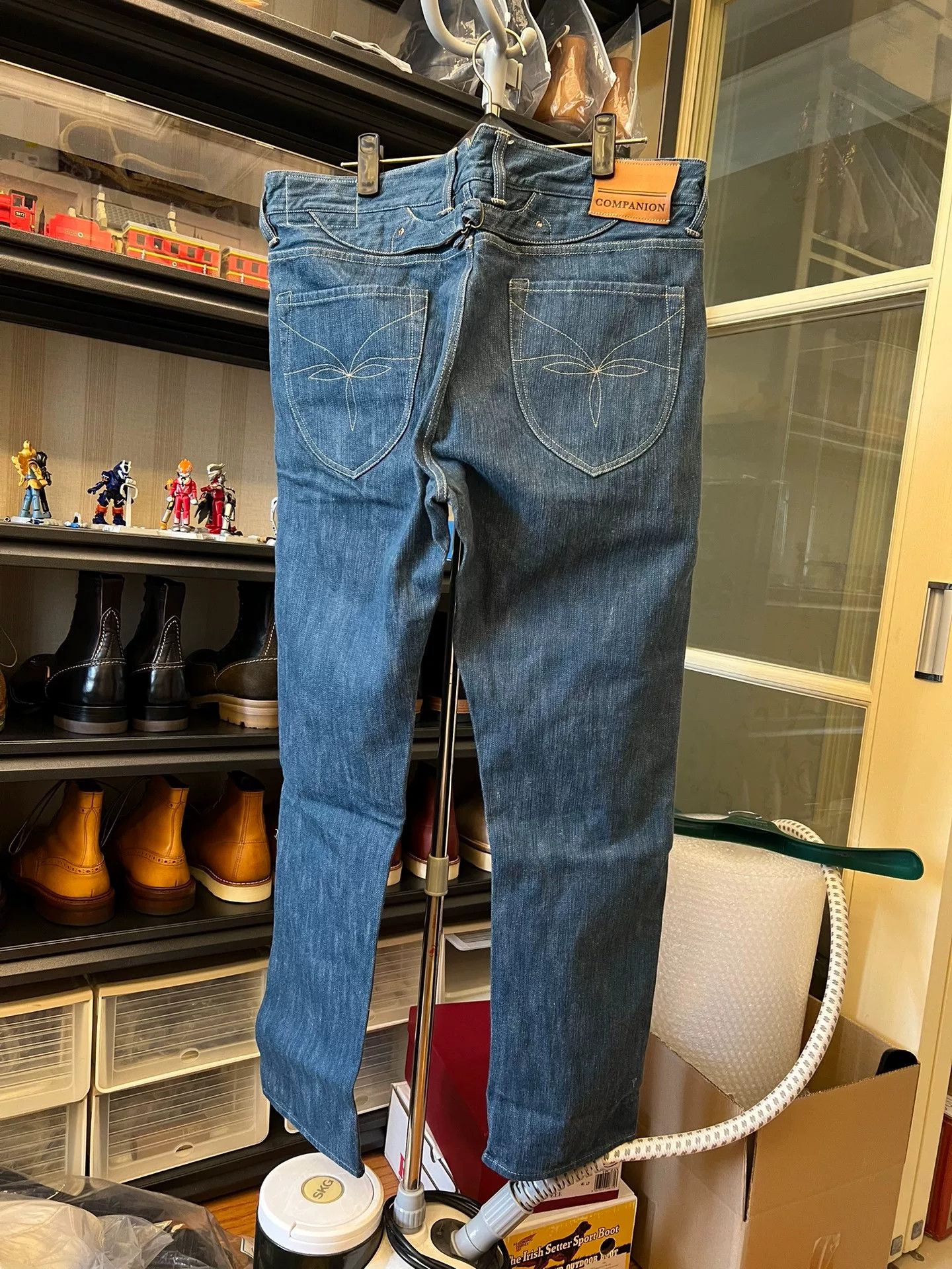 Companion Denim Companion Jan04KN Slubby Green Slim Straight Jeans Size US 33 - 2 Thumbnail