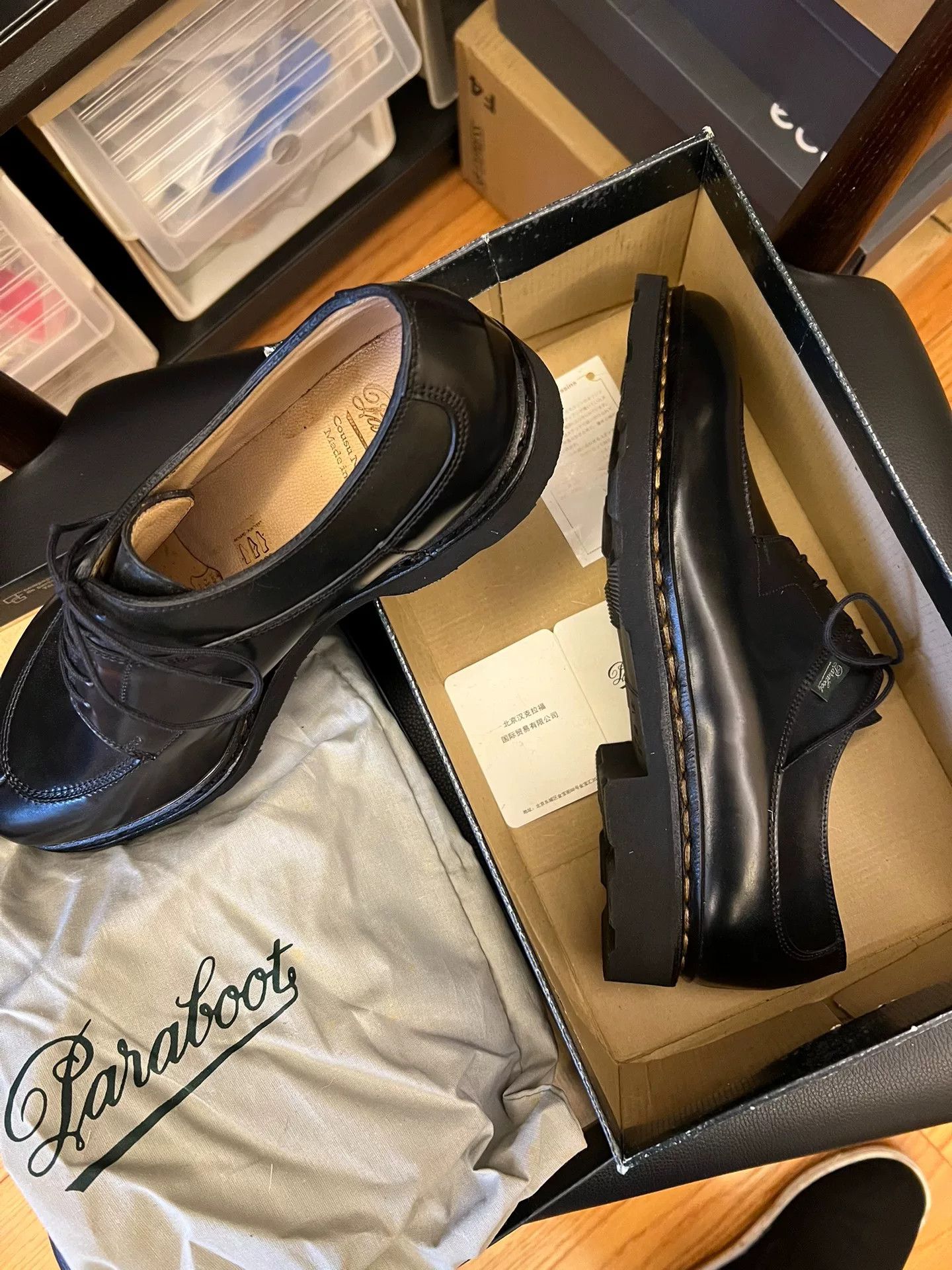 Paraboot Paraboot Avignon Black Horween Shell Cordovan Derby Shoes Size US 10.5 / EU 43-44 - 5 Thumbnail