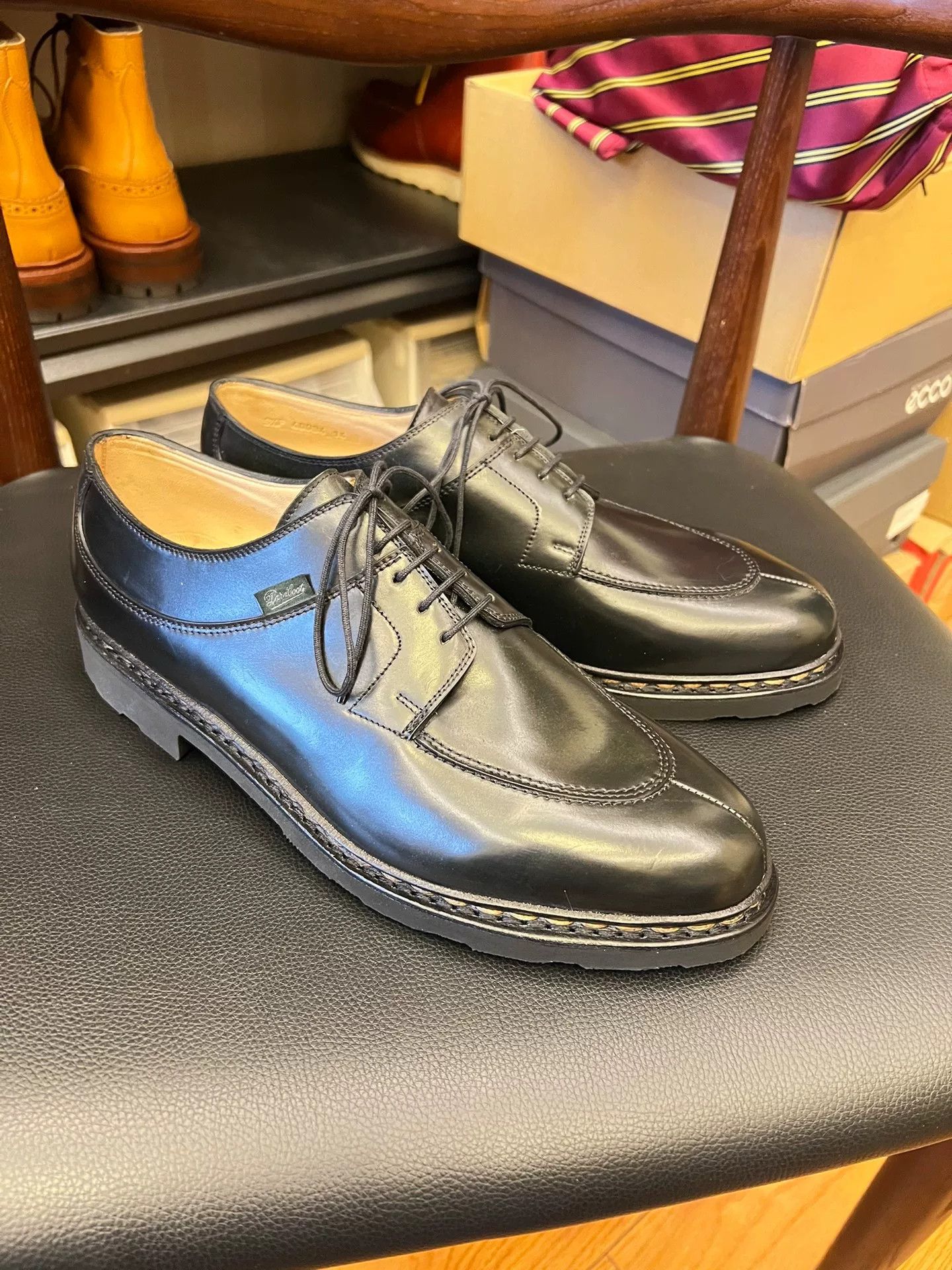 Paraboot Paraboot Avignon Black Horween Shell Cordovan Derby Shoes Size US 10.5 / EU 43-44 - 2 Thumbnail