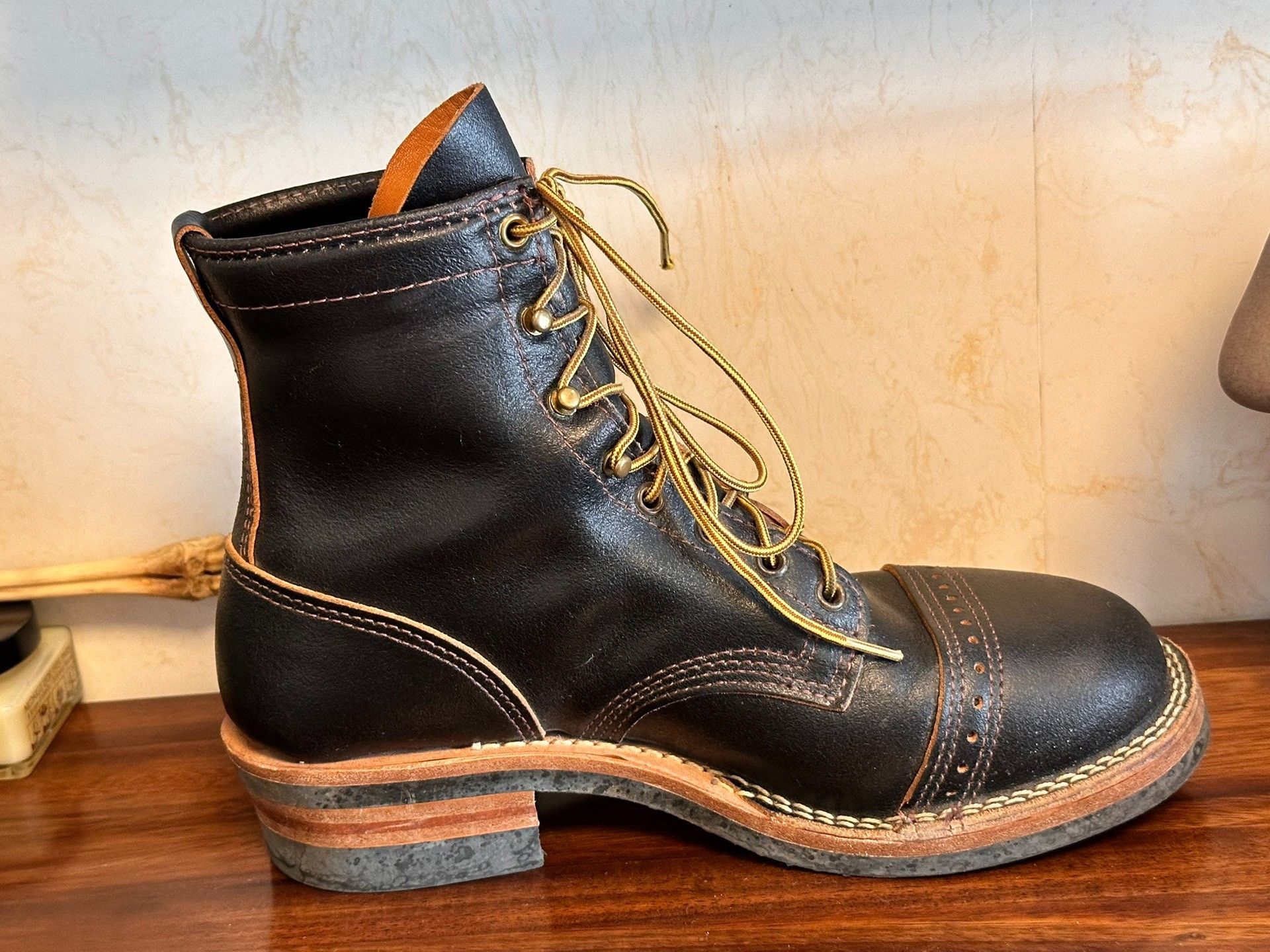 WESCO Wesco Warren Navy Waxed Leather Shoes Size US 8.5 / EU 41-42 - 4 Thumbnail
