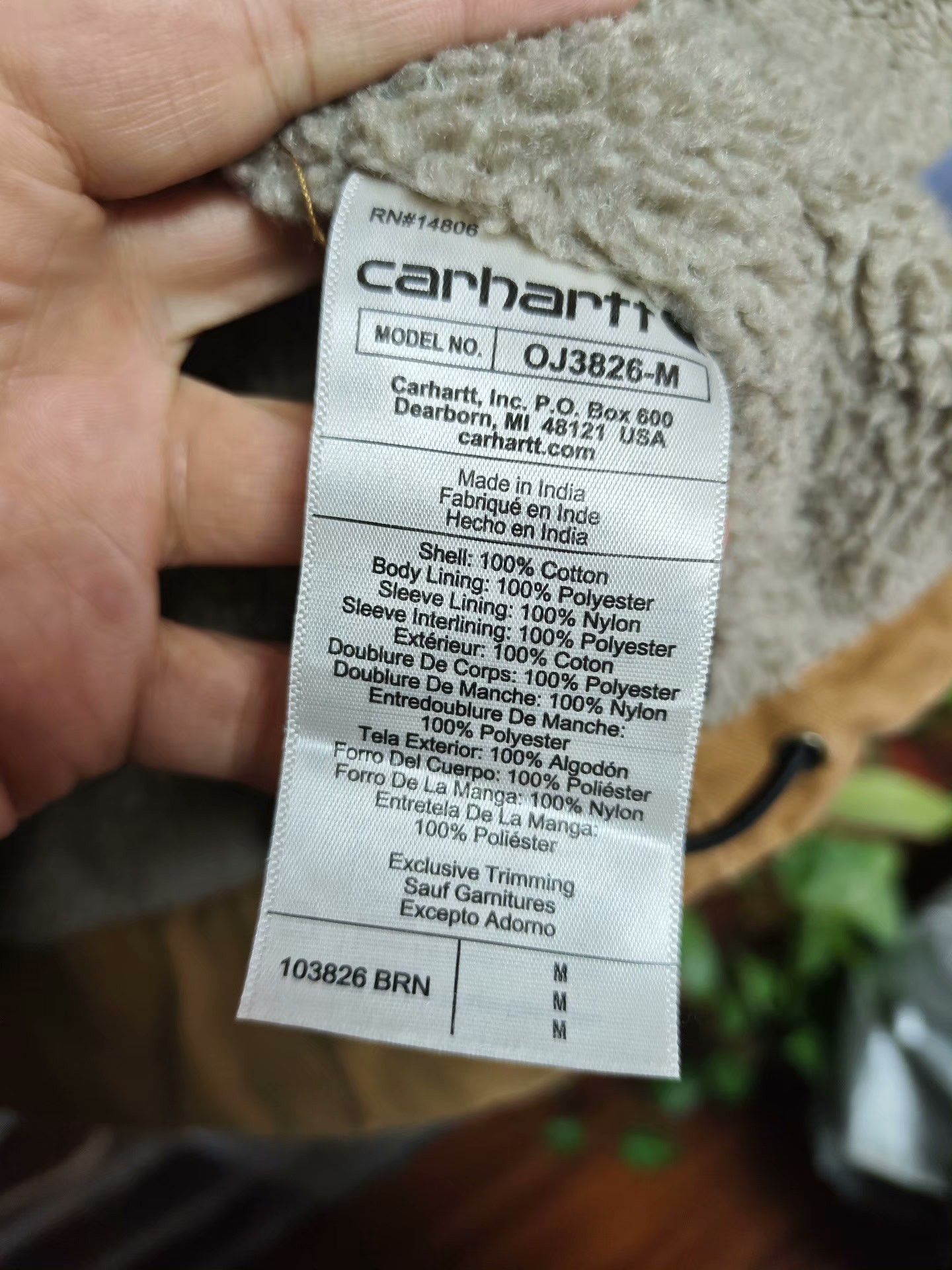 Carhartt Carhartt Sherpa Hooded Men's Jacket Size US M / EU 48-50 / 2 - 5 Thumbnail