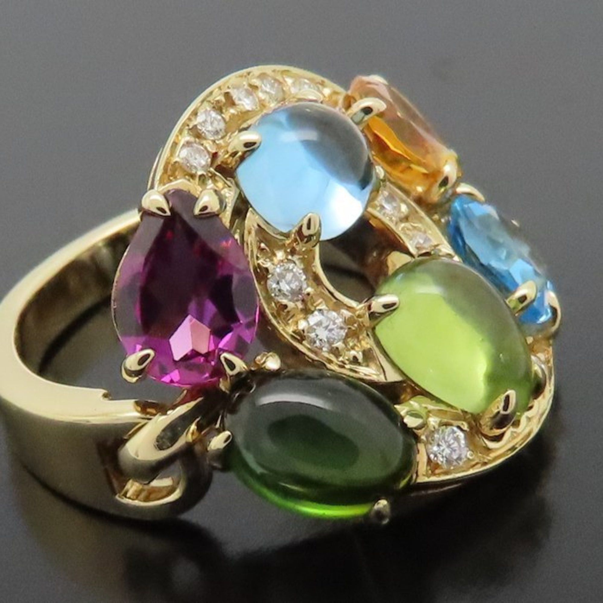 Bvlgari BVLGARI Astrale Cerchi Multi-Stone 18K White Gold Women's Ring 295094 Size ONE SIZE - 8 Thumbnail