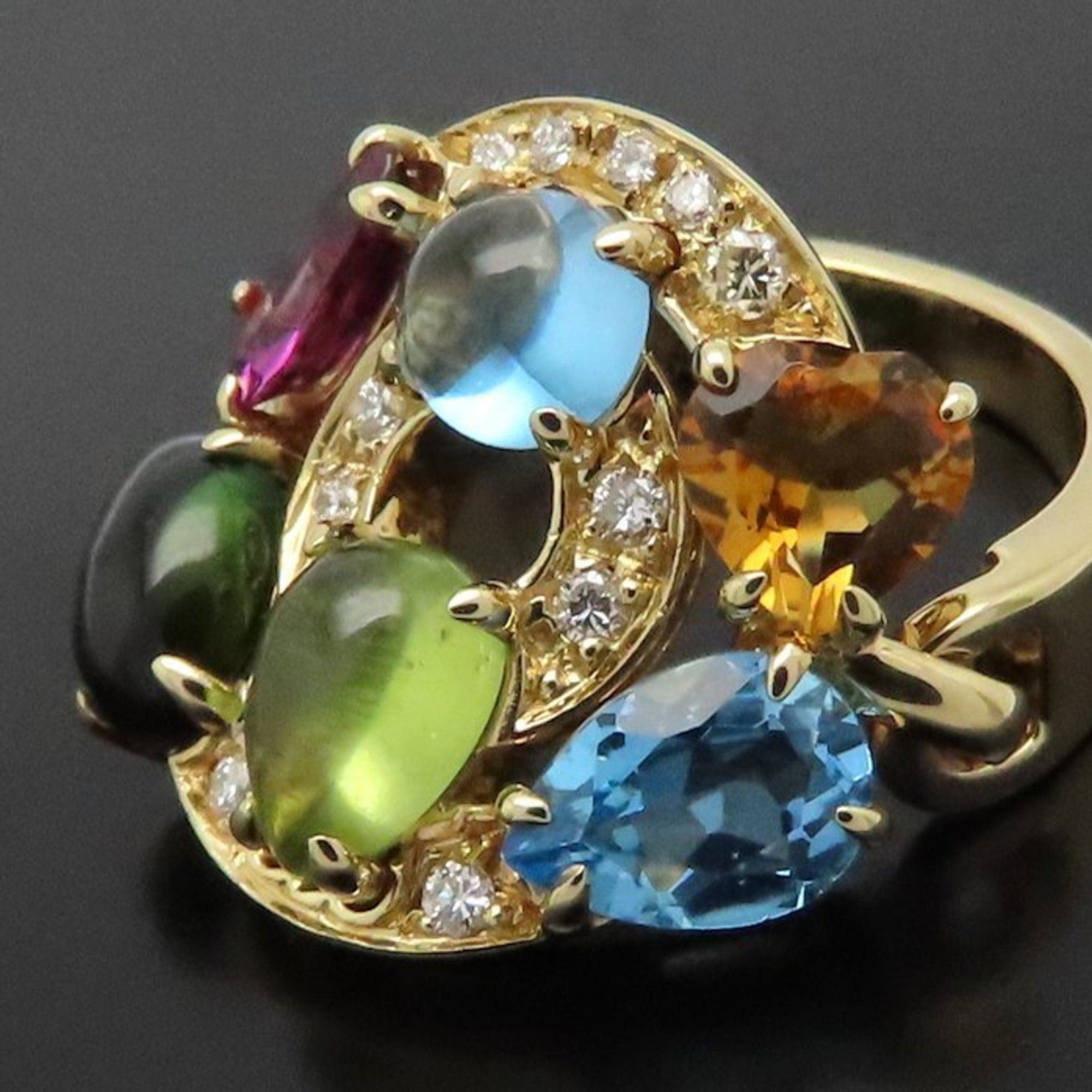 Bvlgari BVLGARI Astrale Cerchi Multi-Stone 18K White Gold Women's Ring 295094 Size ONE SIZE - 6 Thumbnail