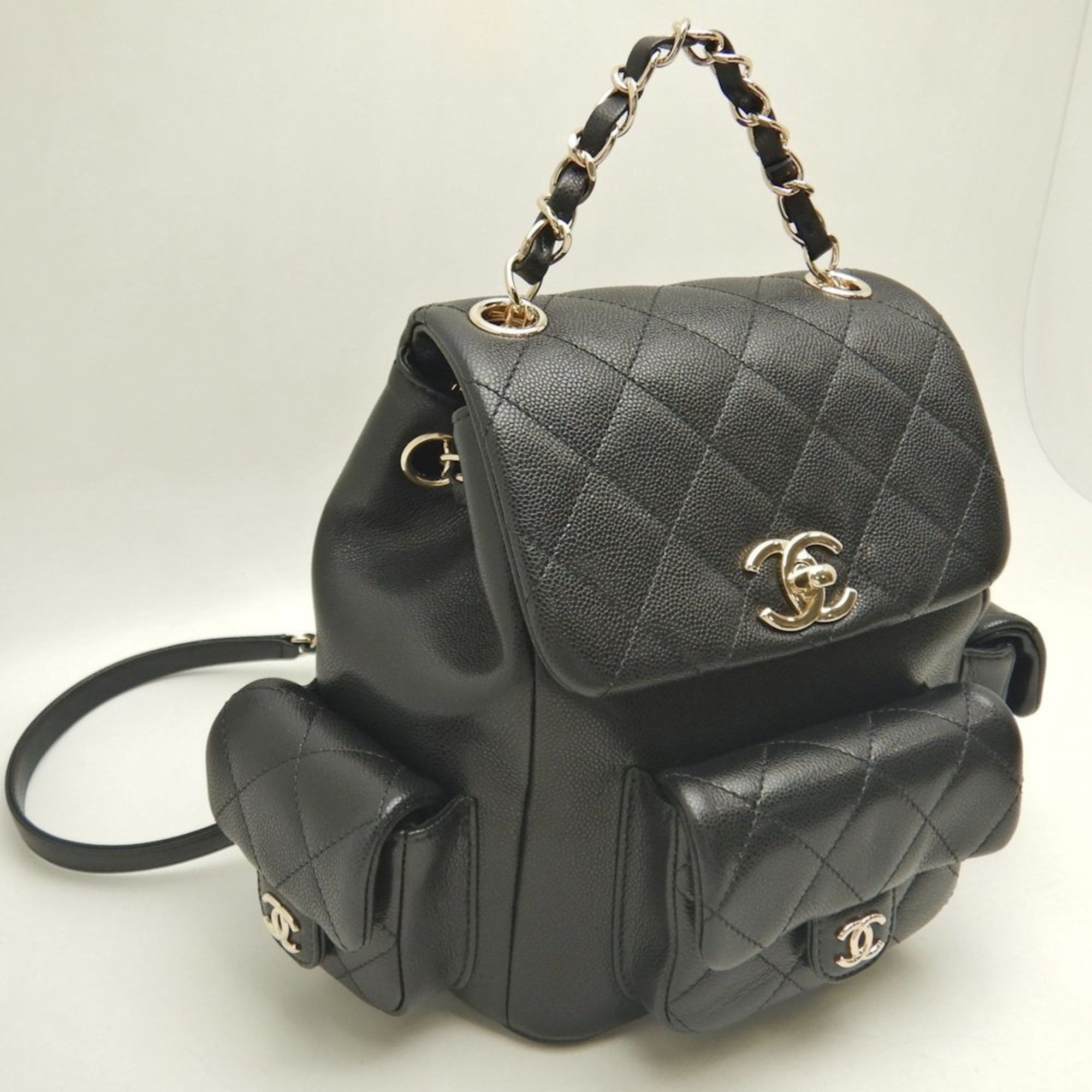 Chanel CHANEL Small Matelasse Backpack AS4399, Caviar Leather, Black, Women's, 253590 Size ONE SIZE - 3 Thumbnail