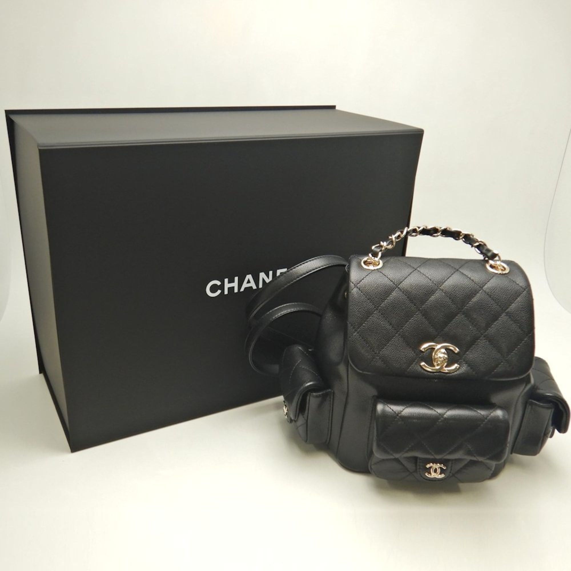 Chanel CHANEL Small Matelasse Backpack AS4399, Caviar Leather, Black, Women's, 253590 Size ONE SIZE - 9 Thumbnail