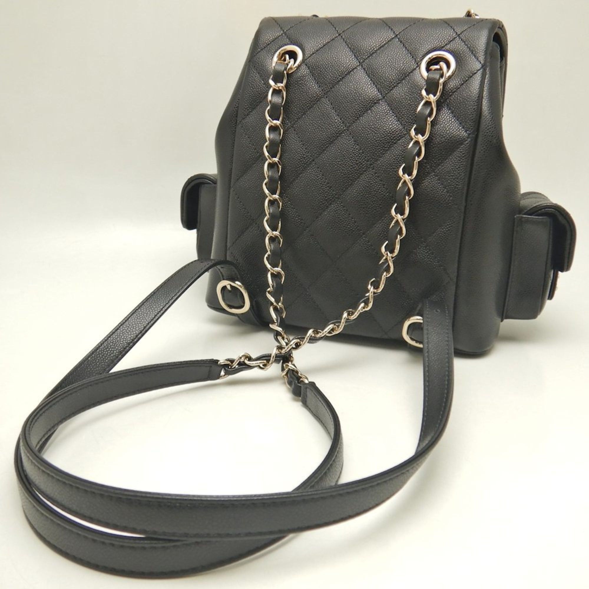 Chanel CHANEL Small Matelasse Backpack AS4399, Caviar Leather, Black, Women's, 253590 Size ONE SIZE - 5 Thumbnail