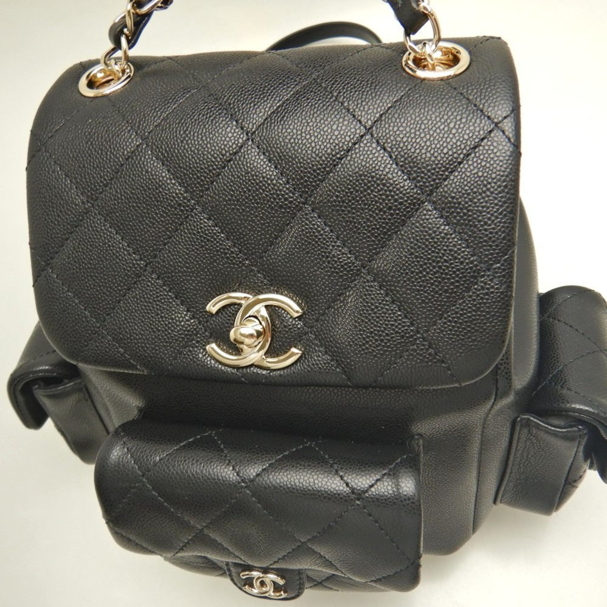 Chanel CHANEL Small Matelasse Backpack AS4399, Caviar Leather, Black, Women's, 253590 Size ONE SIZE - 7 Thumbnail