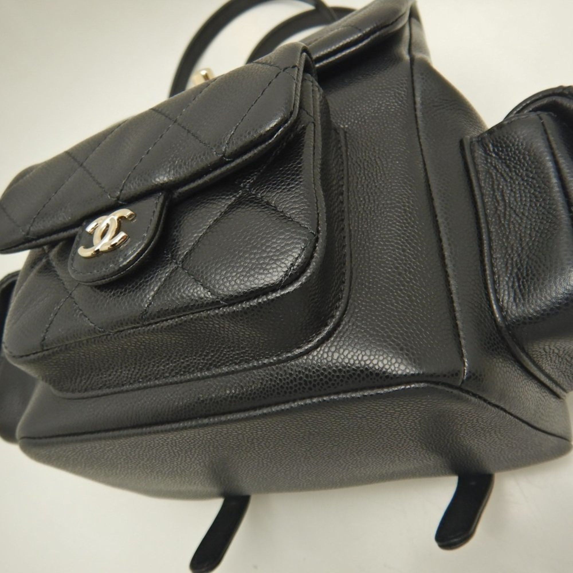 Chanel CHANEL Small Matelasse Backpack AS4399, Caviar Leather, Black, Women's, 253590 Size ONE SIZE - 11 Thumbnail