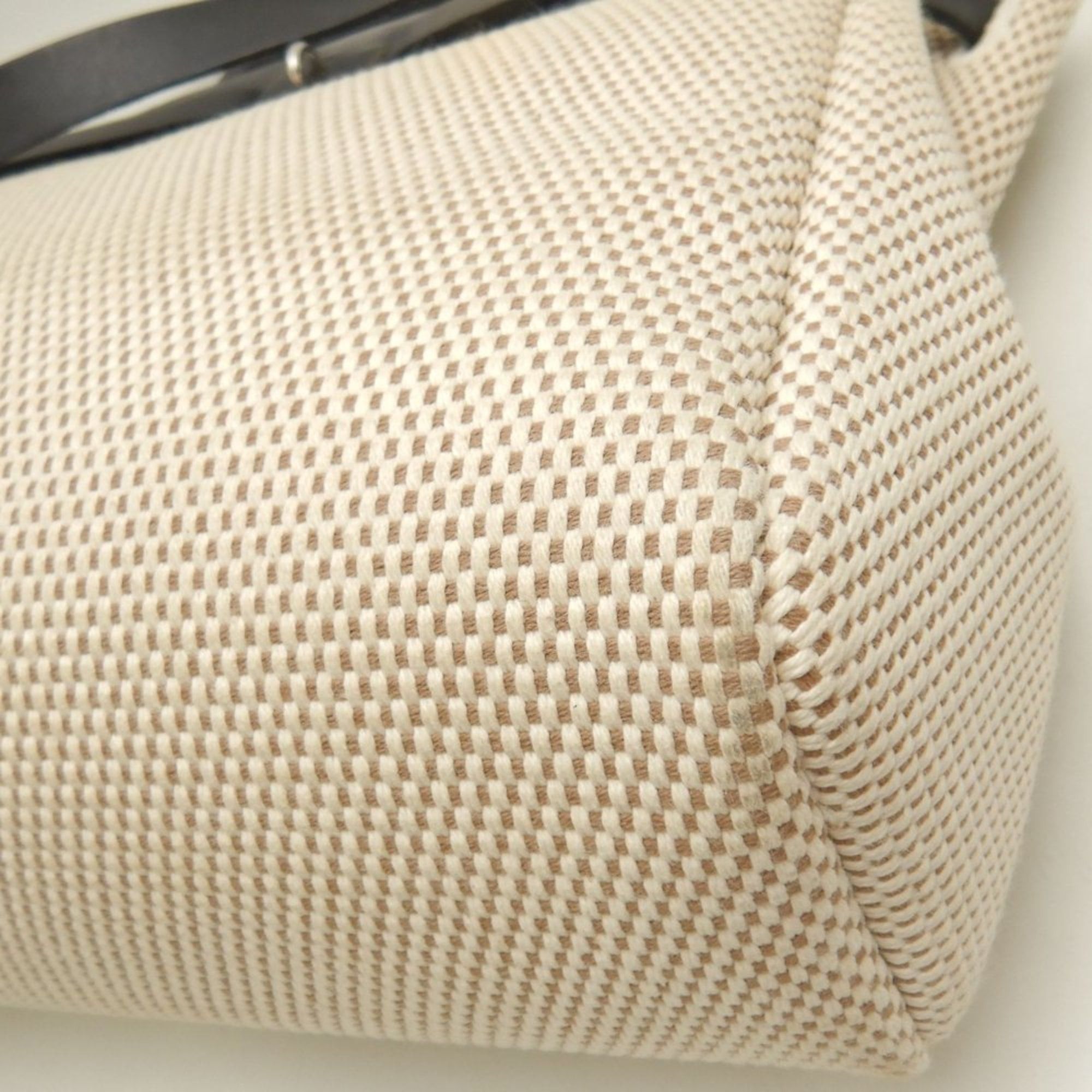 HERMES Hermès Airbag PM 038465CB Handbag Toile GM Natural Black Women's 253598