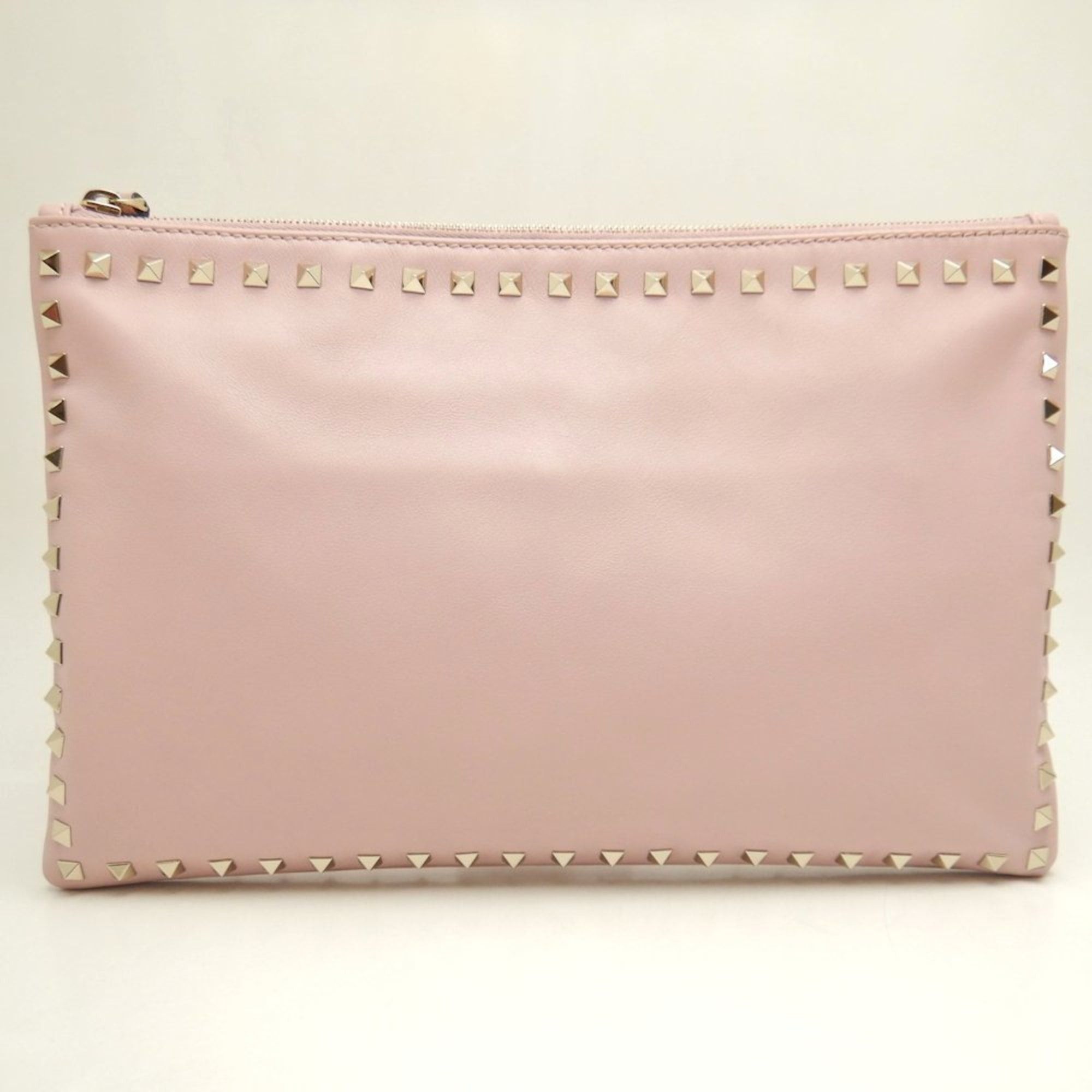Valentino VALENTINO Rockstud Lambskin Clutch Bag, Pink, Women's, 253595 Size ONE SIZE - 4 Thumbnail