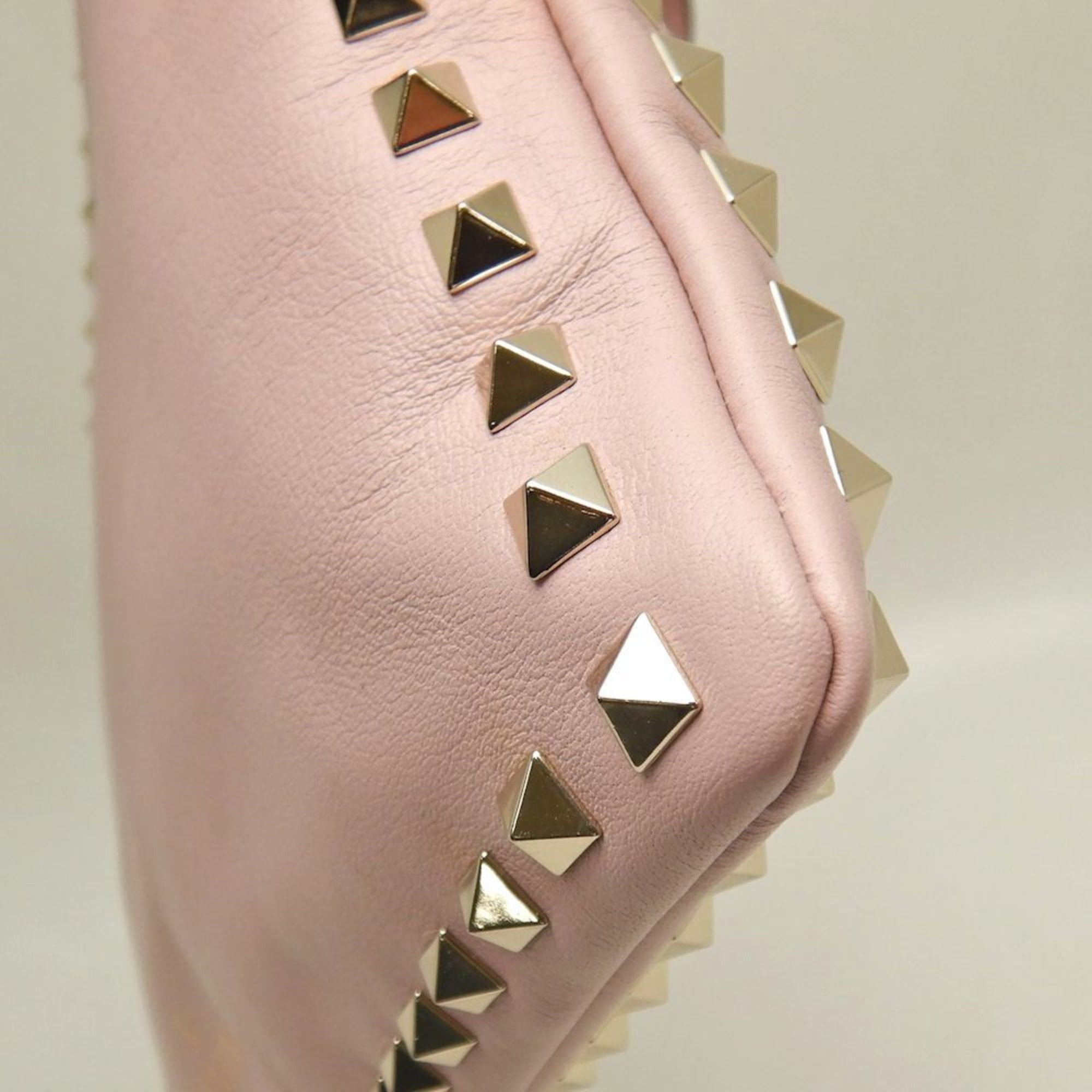 Valentino VALENTINO Rockstud Lambskin Clutch Bag, Pink, Women's, 253595 Size ONE SIZE - 11 Thumbnail