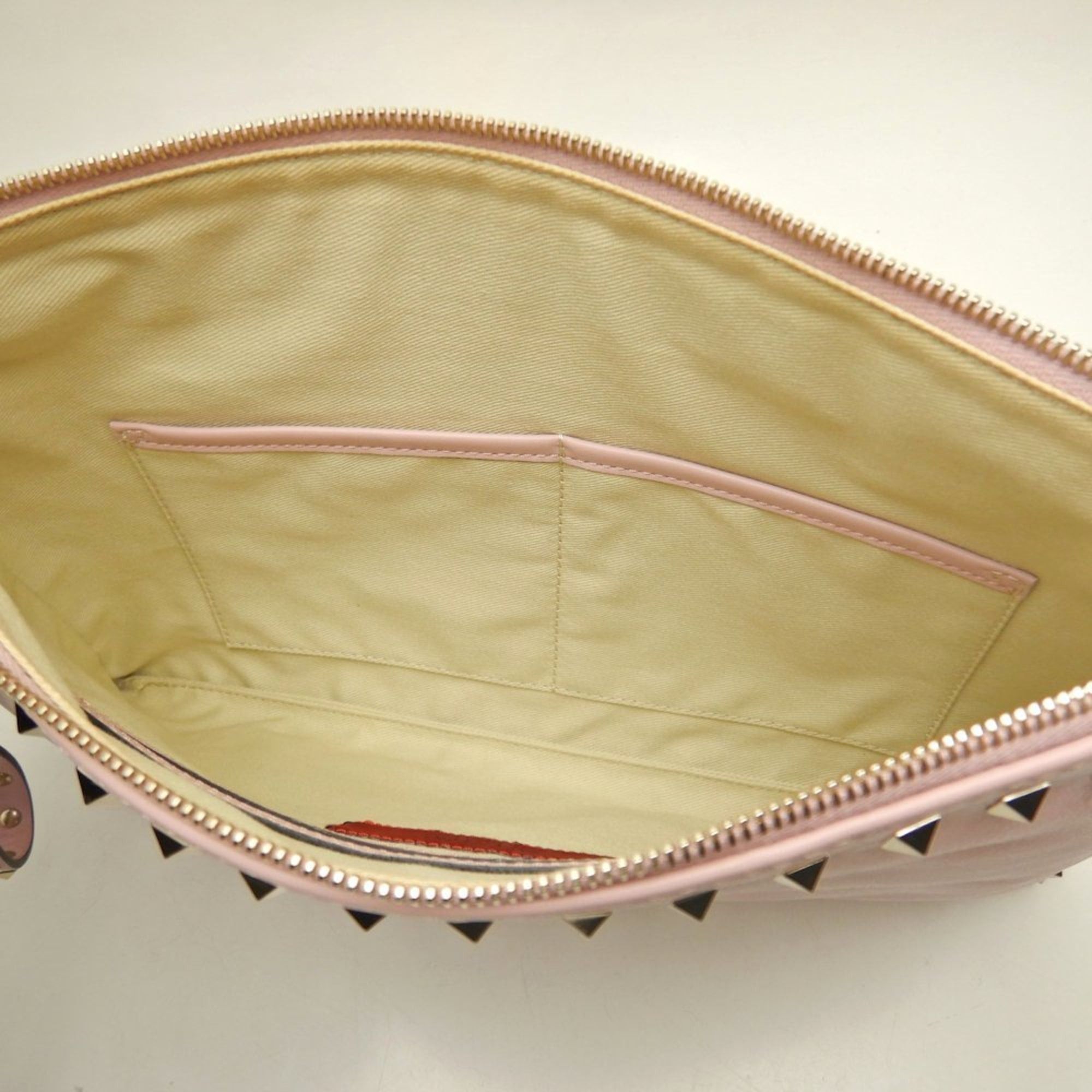 Valentino VALENTINO Rockstud Lambskin Clutch Bag, Pink, Women's, 253595 Size ONE SIZE - 5 Thumbnail