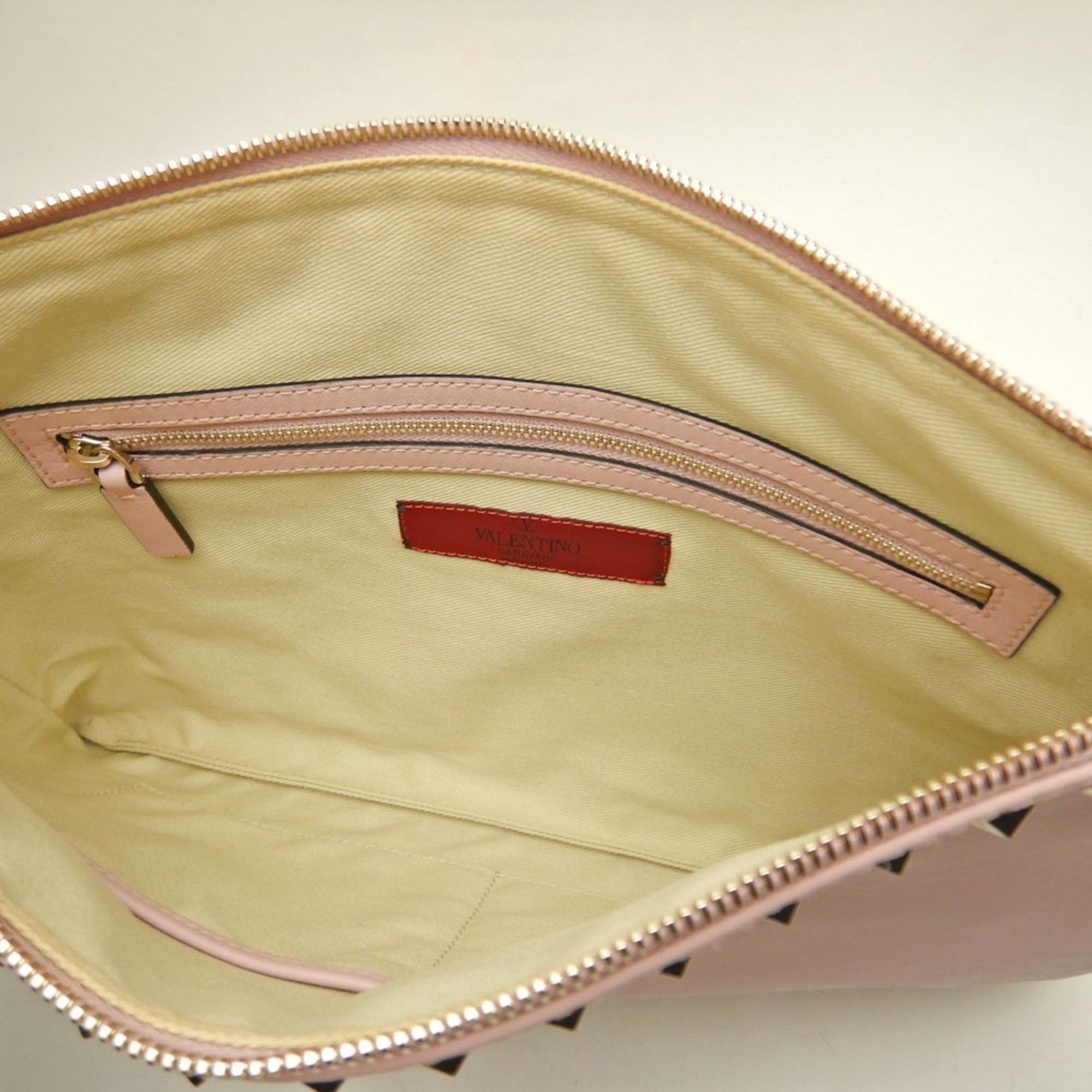 Valentino VALENTINO Rockstud Lambskin Clutch Bag, Pink, Women's, 253595 Size ONE SIZE - 6 Thumbnail