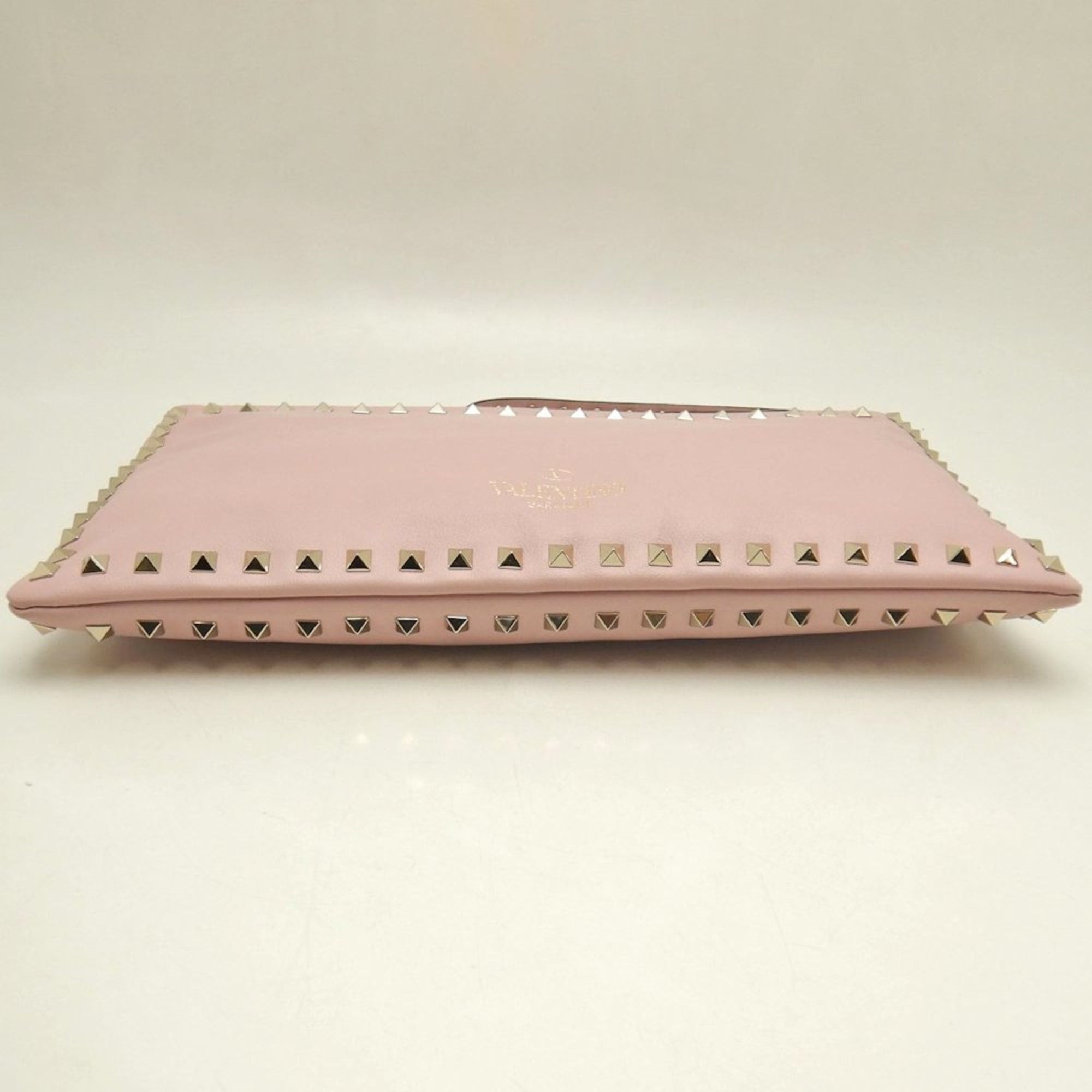 Valentino VALENTINO Rockstud Lambskin Clutch Bag, Pink, Women's, 253595 Size ONE SIZE - 8 Thumbnail