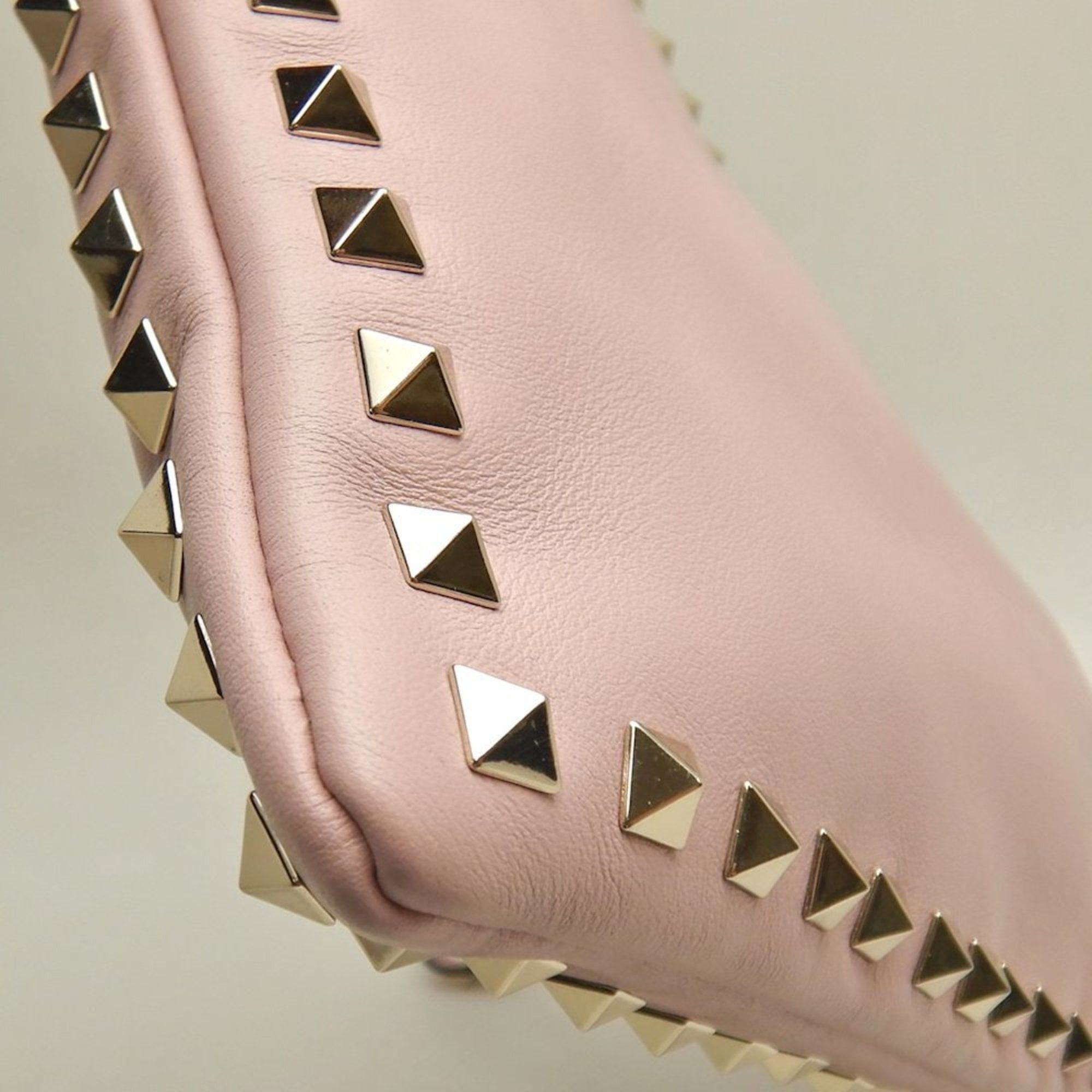 Valentino VALENTINO Rockstud Lambskin Clutch Bag, Pink, Women's, 253595 Size ONE SIZE - 10 Thumbnail