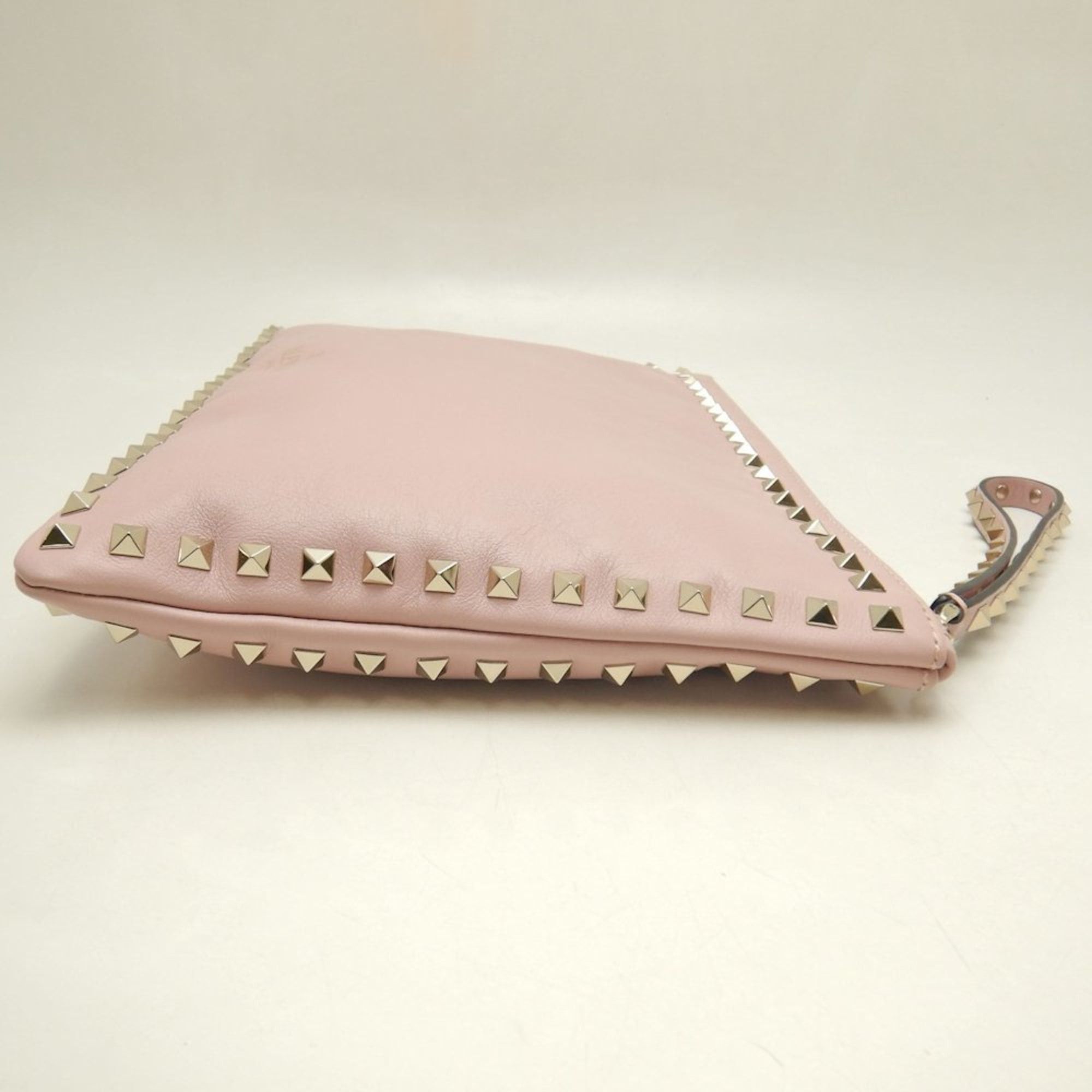 Valentino VALENTINO Rockstud Lambskin Clutch Bag, Pink, Women's, 253595 Size ONE SIZE - 7 Thumbnail