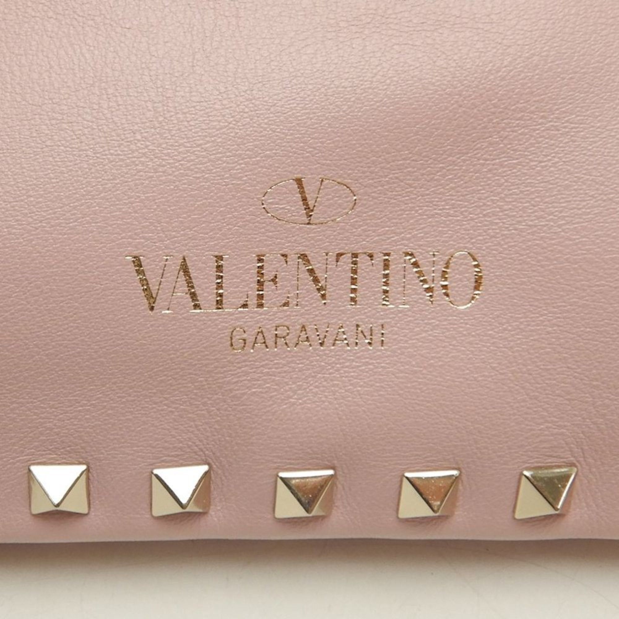 Valentino VALENTINO Rockstud Lambskin Clutch Bag, Pink, Women's, 253595 Size ONE SIZE - 13 Thumbnail