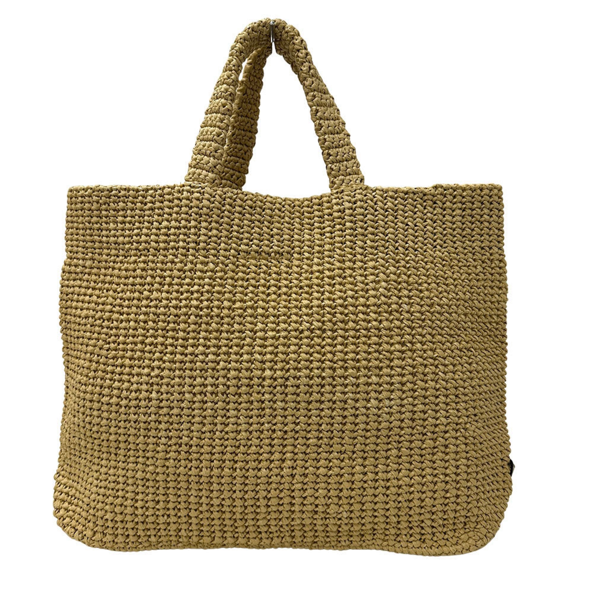 Prada Prada Women's Raffia Tote Bag in Natural Yellow (1BG392) Size ONE SIZE - 2 Thumbnail