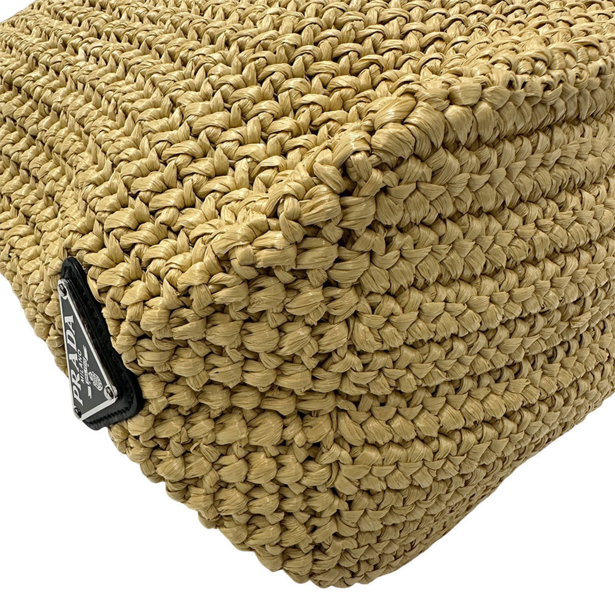Prada Prada Women's Raffia Tote Bag in Natural Yellow (1BG392) Size ONE SIZE - 4 Thumbnail