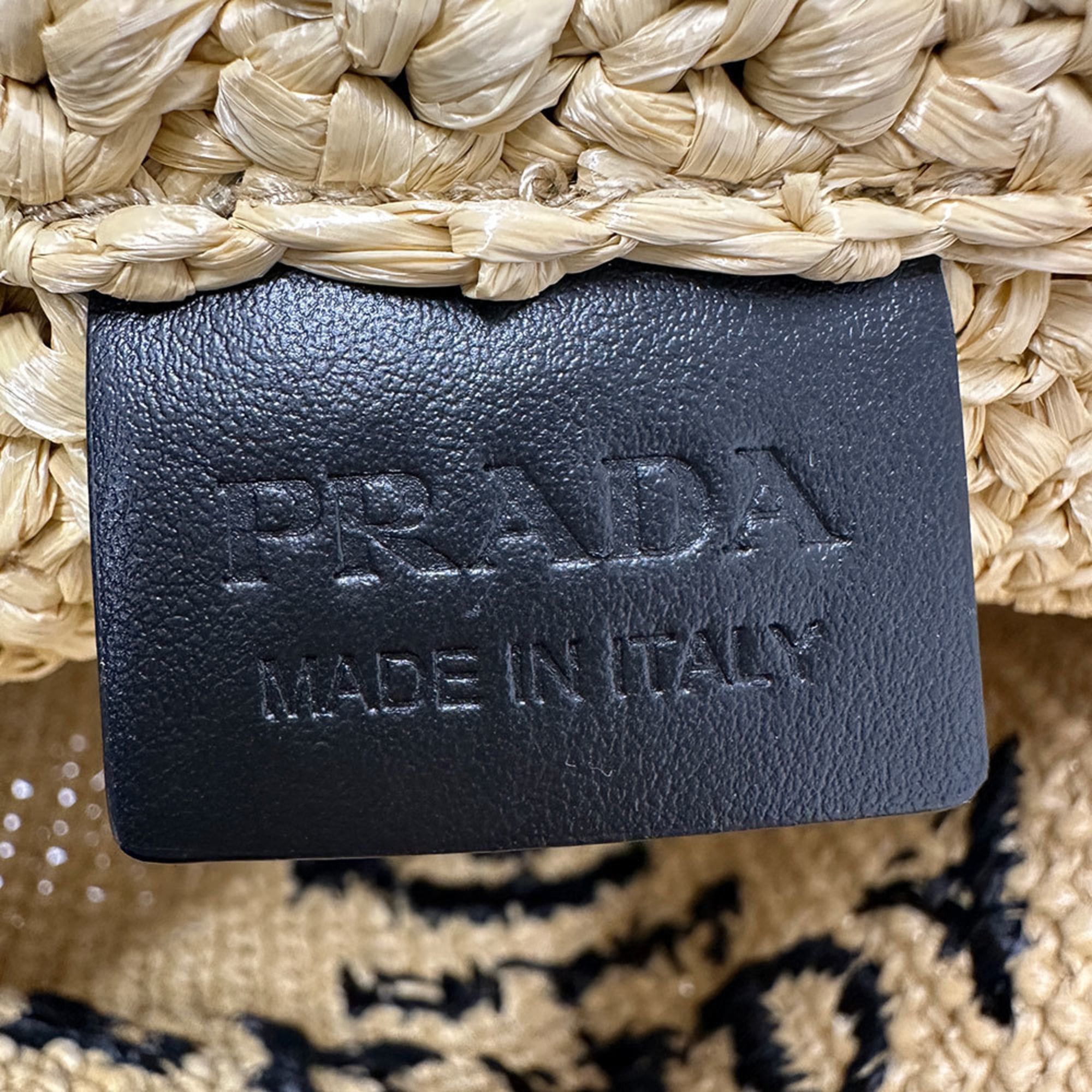 Prada Prada Women's Raffia Tote Bag in Natural Yellow (1BG392) Size ONE SIZE - 10 Thumbnail