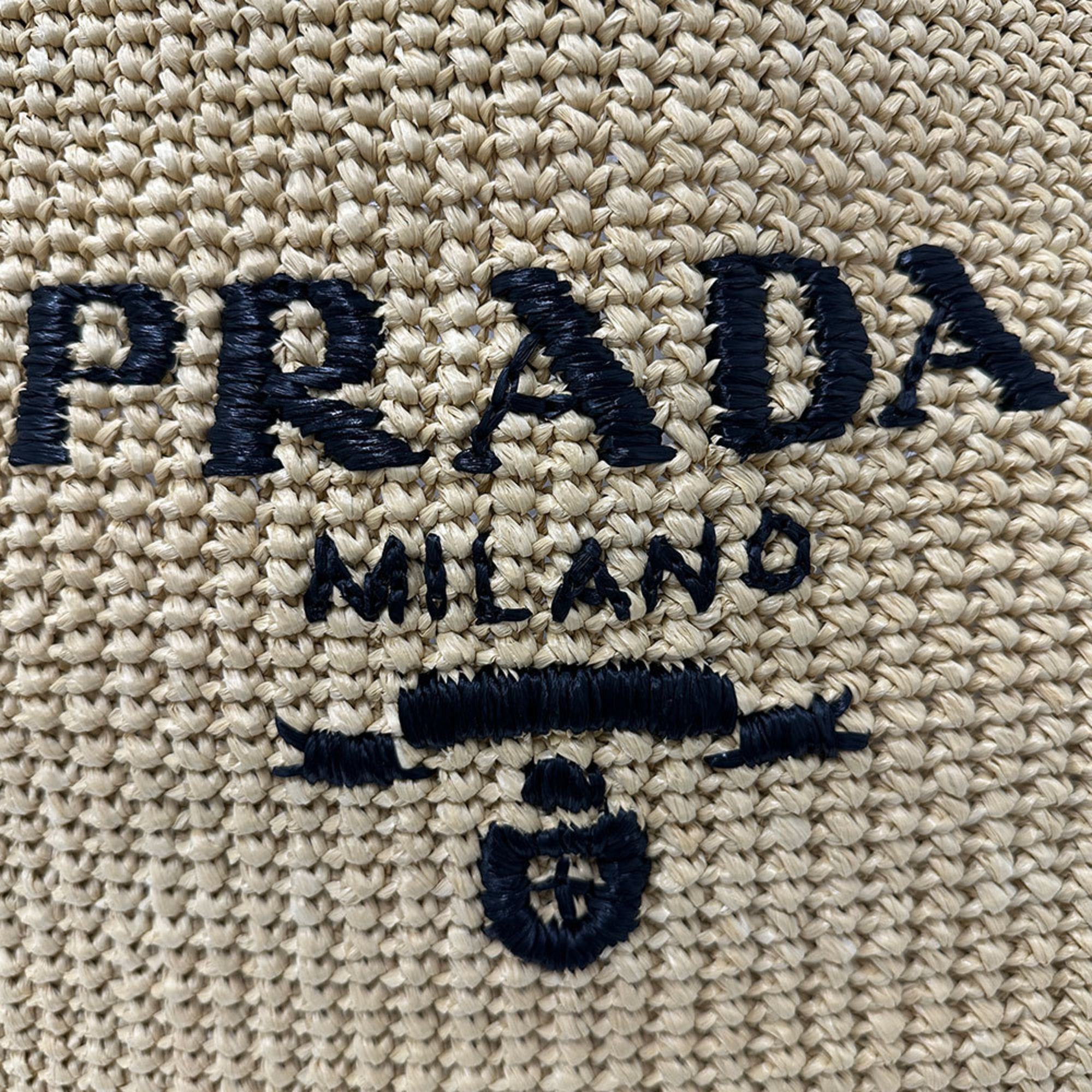 Prada Prada Women's Raffia Tote Bag in Natural Yellow (1BG392) Size ONE SIZE - 6 Thumbnail