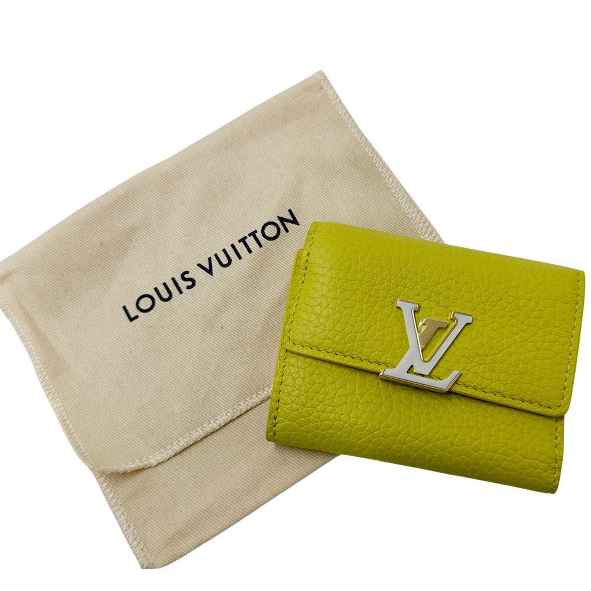 Louis Vuitton Louis Vuitton Women's Tri-fold Wallet, Taurillon Leather, Portefeuille Capucines XS Cedra, M81230, Yellow and Pink, Mini Wallet Size ONE SIZE - 11 Thumbnail