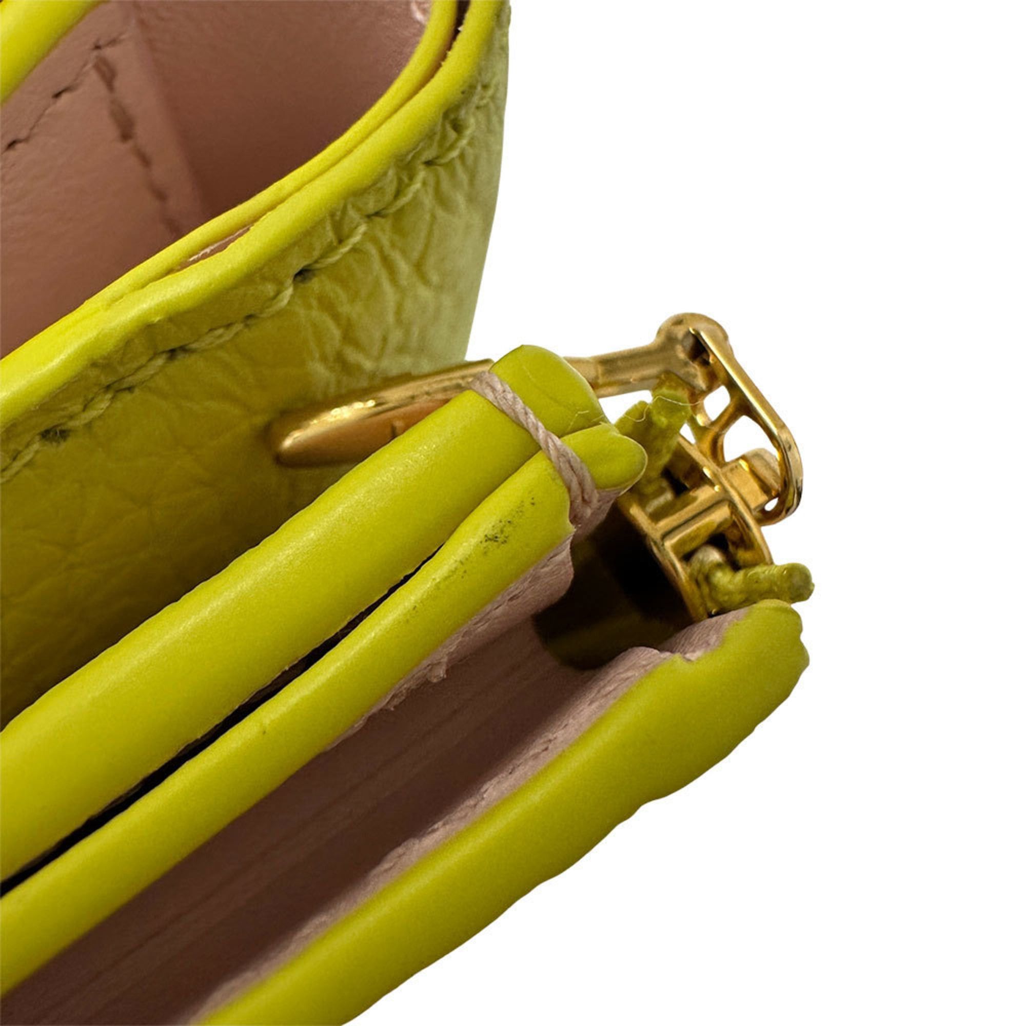 Louis Vuitton Louis Vuitton Women's Tri-fold Wallet, Taurillon Leather, Portefeuille Capucines XS Cedra, M81230, Yellow and Pink, Mini Wallet Size ONE SIZE - 6 Thumbnail