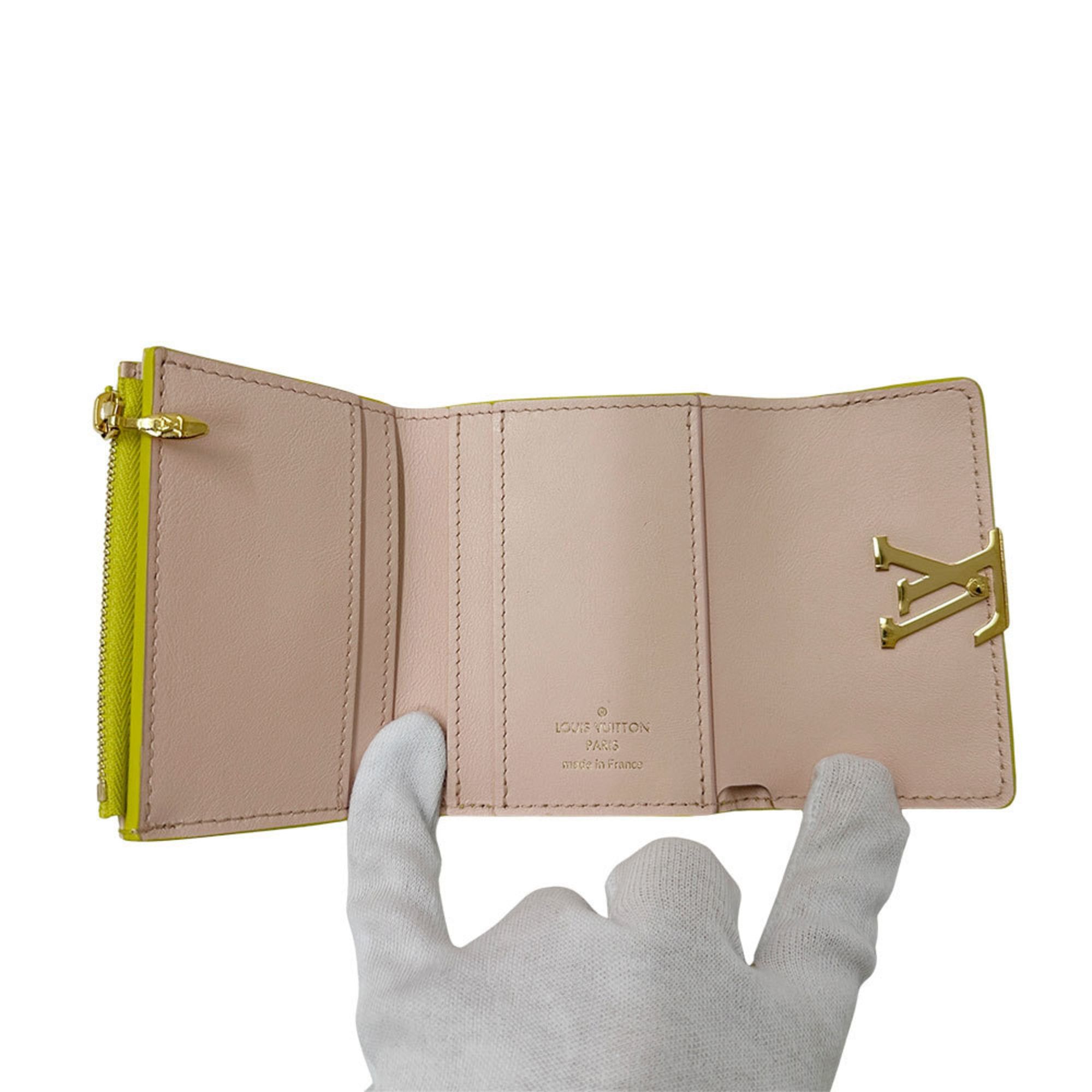 Louis Vuitton Louis Vuitton Women's Tri-fold Wallet, Taurillon Leather, Portefeuille Capucines XS Cedra, M81230, Yellow and Pink, Mini Wallet Size ONE SIZE - 8 Thumbnail