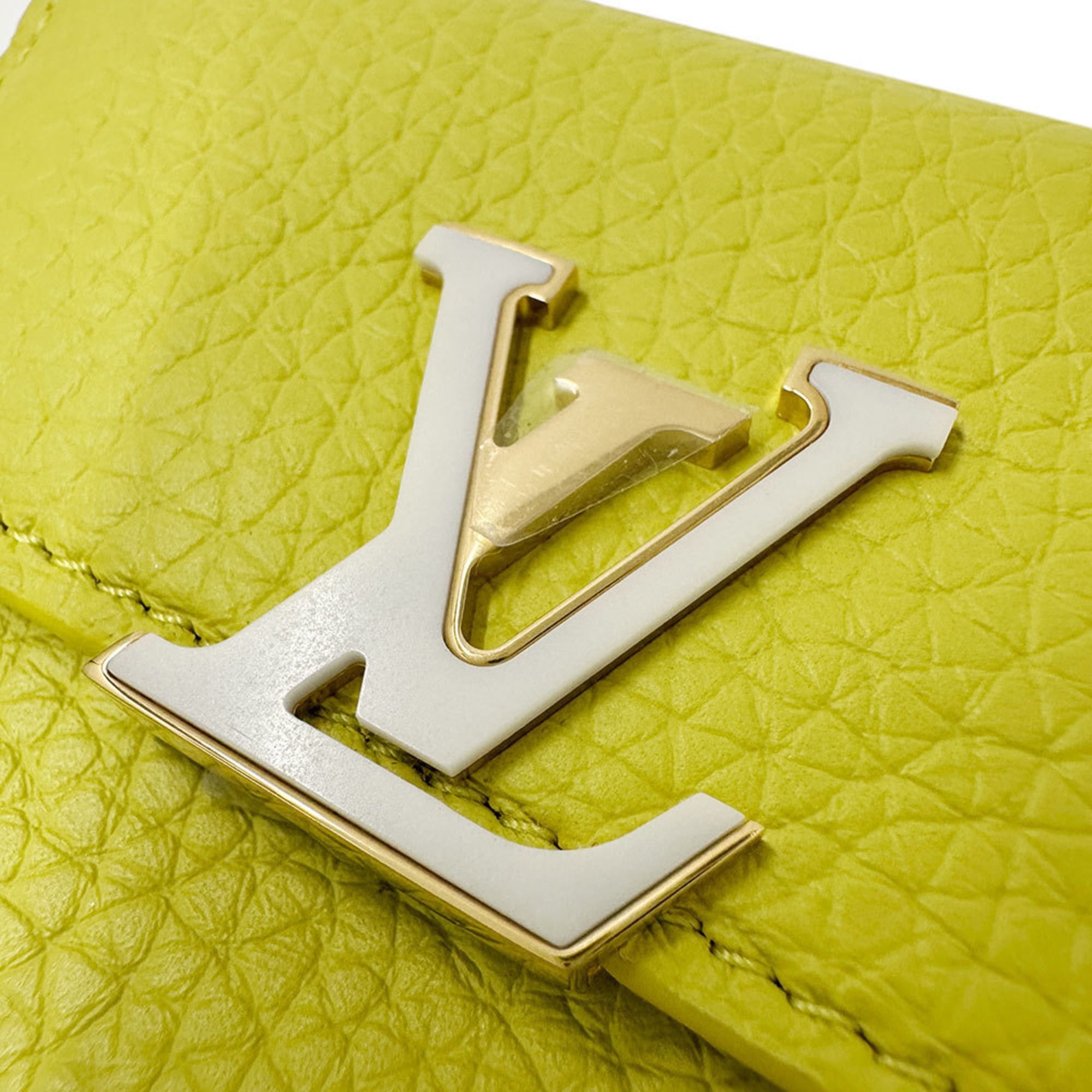 Louis Vuitton Louis Vuitton Women's Tri-fold Wallet, Taurillon Leather, Portefeuille Capucines XS Cedra, M81230, Yellow and Pink, Mini Wallet Size ONE SIZE - 7 Thumbnail
