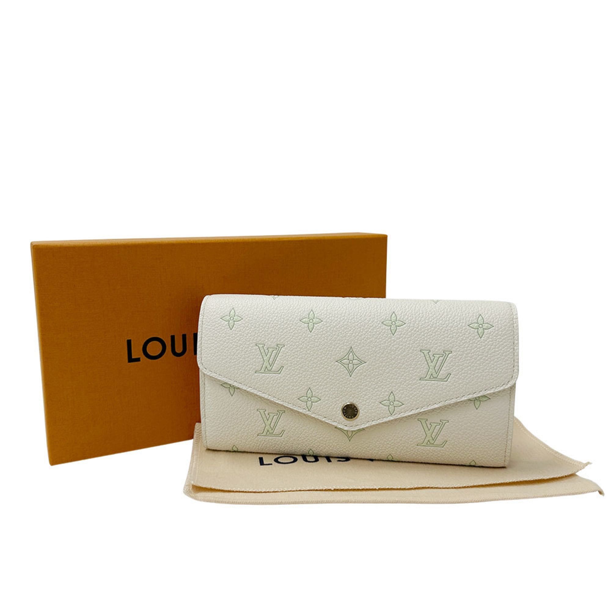 Louis Vuitton Louis Vuitton Monogram Empreinte Women's Long Wallet, Portefeuille Sarah Sweet Escape in Milky White (M27740), Green and Size ONE SIZE - 13 Thumbnail