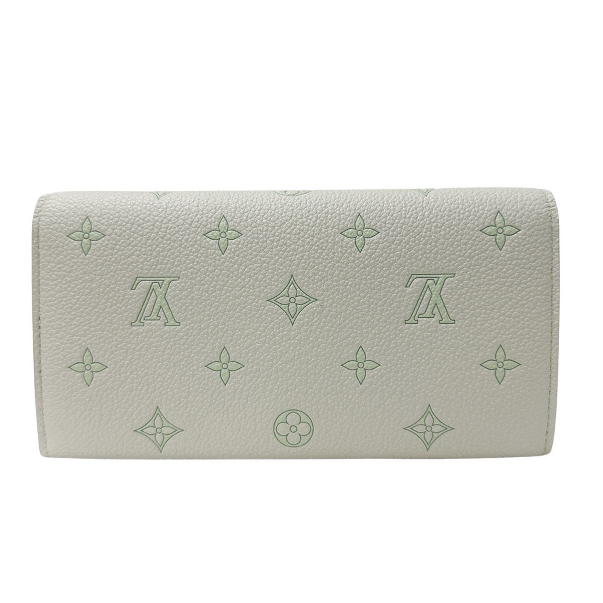 Louis Vuitton Louis Vuitton Monogram Empreinte Women's Long Wallet, Portefeuille Sarah Sweet Escape in Milky White (M27740), Green and Size ONE SIZE - 2 Thumbnail
