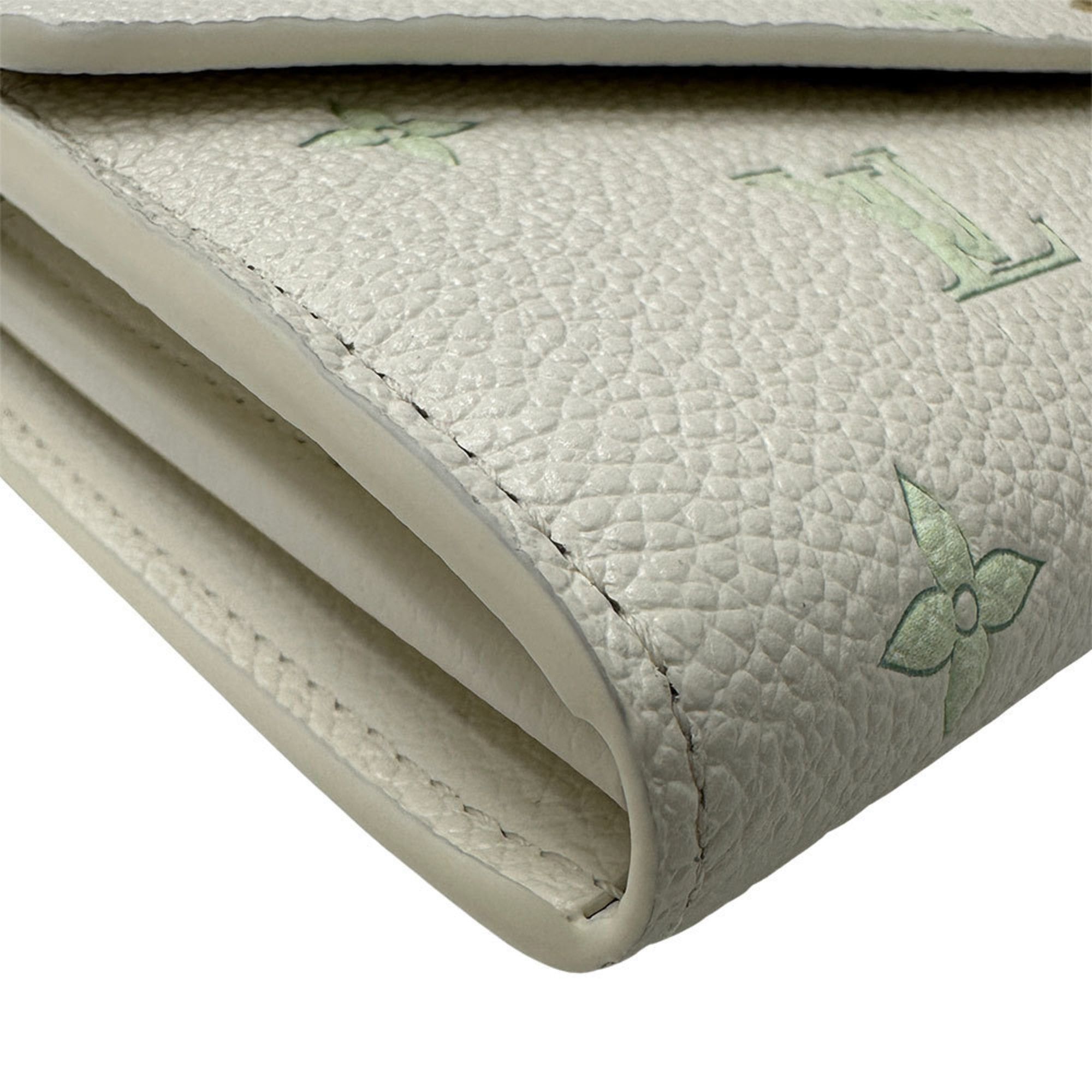 Louis Vuitton Louis Vuitton Monogram Empreinte Women's Long Wallet, Portefeuille Sarah Sweet Escape in Milky White (M27740), Green and Size ONE SIZE - 4 Thumbnail